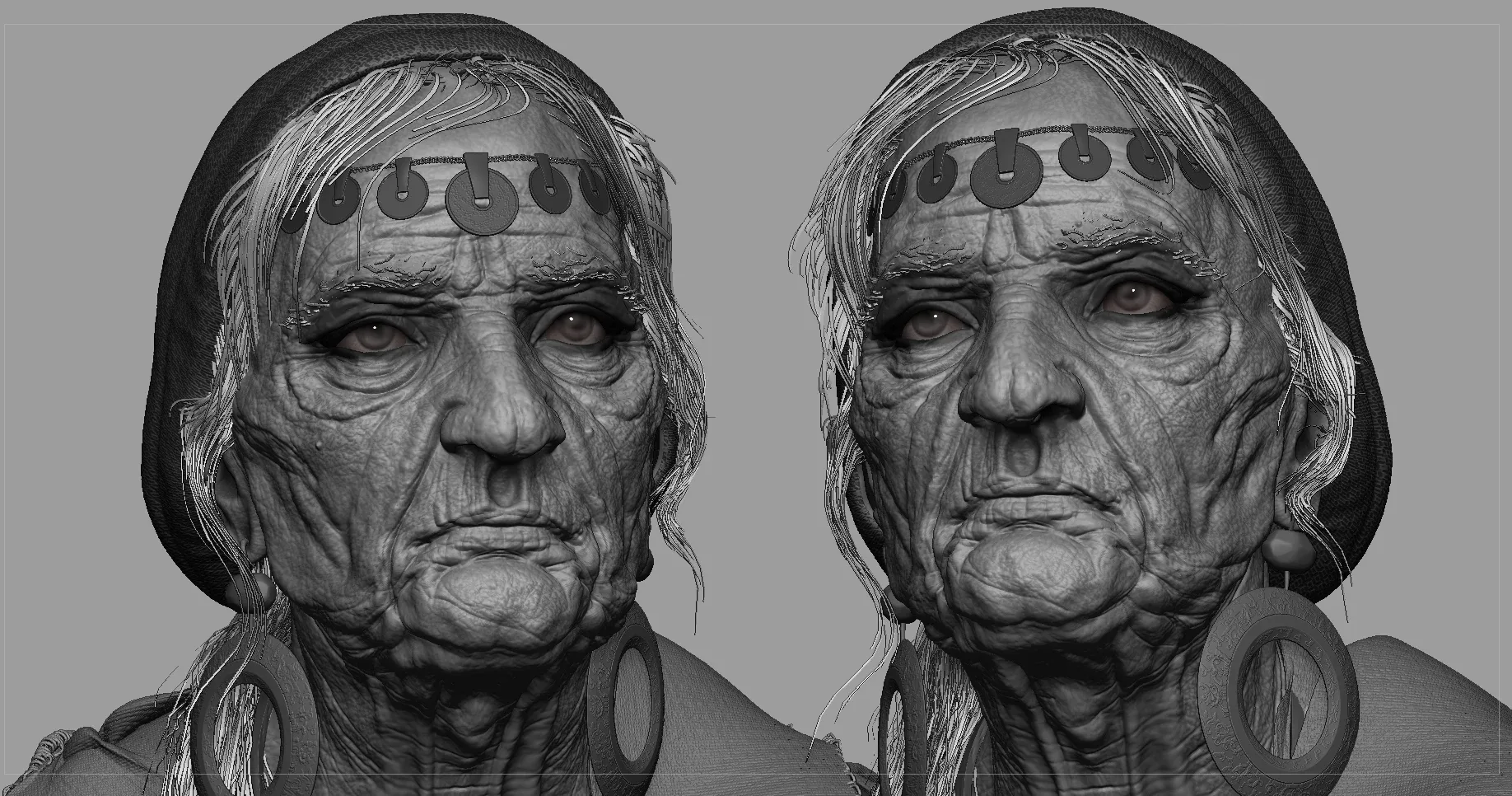 Old Lady project files + FULL video process in normal speed (without explanation)