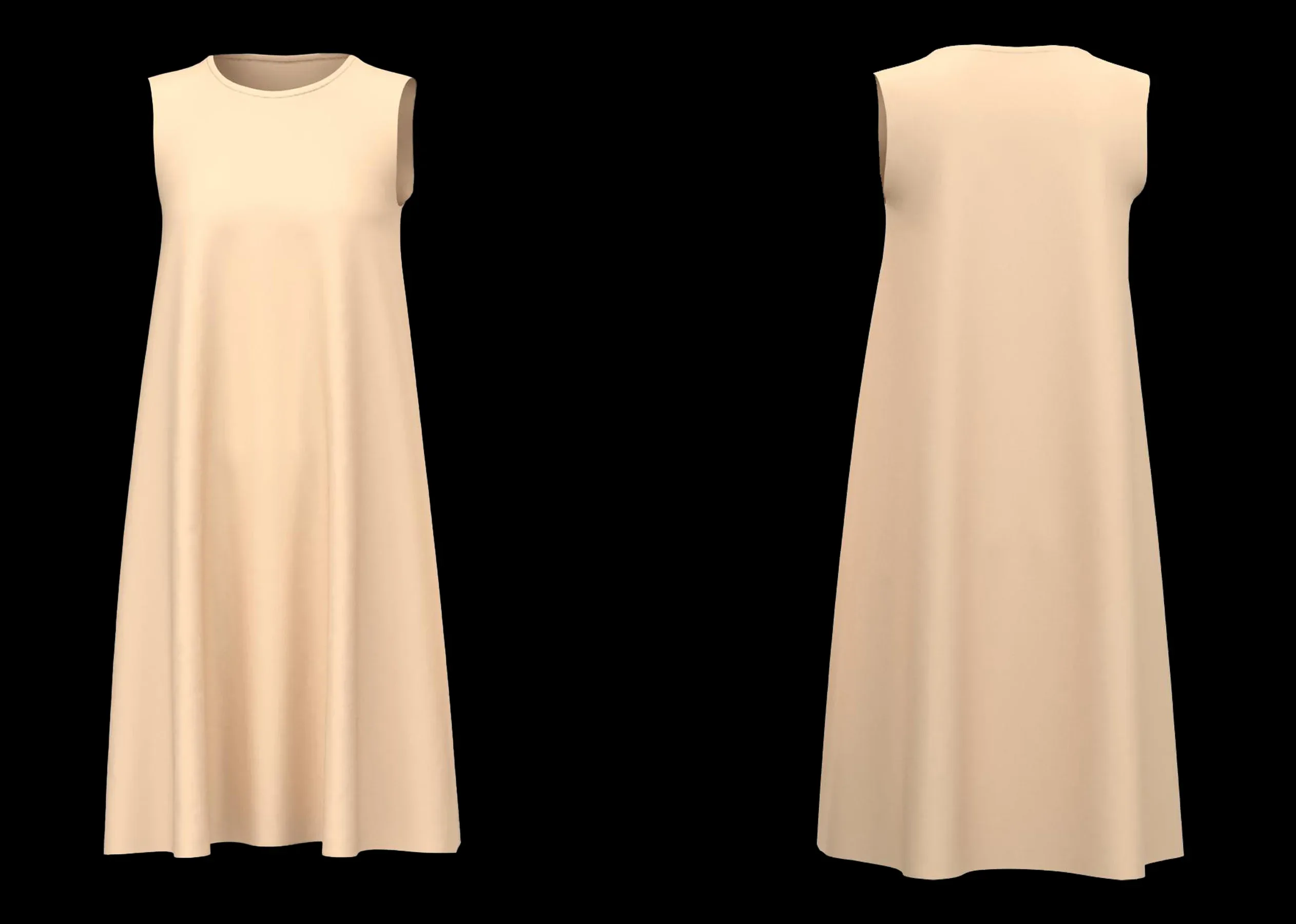 20  Women's Basic Dress + Zprj +Obj + Fbx