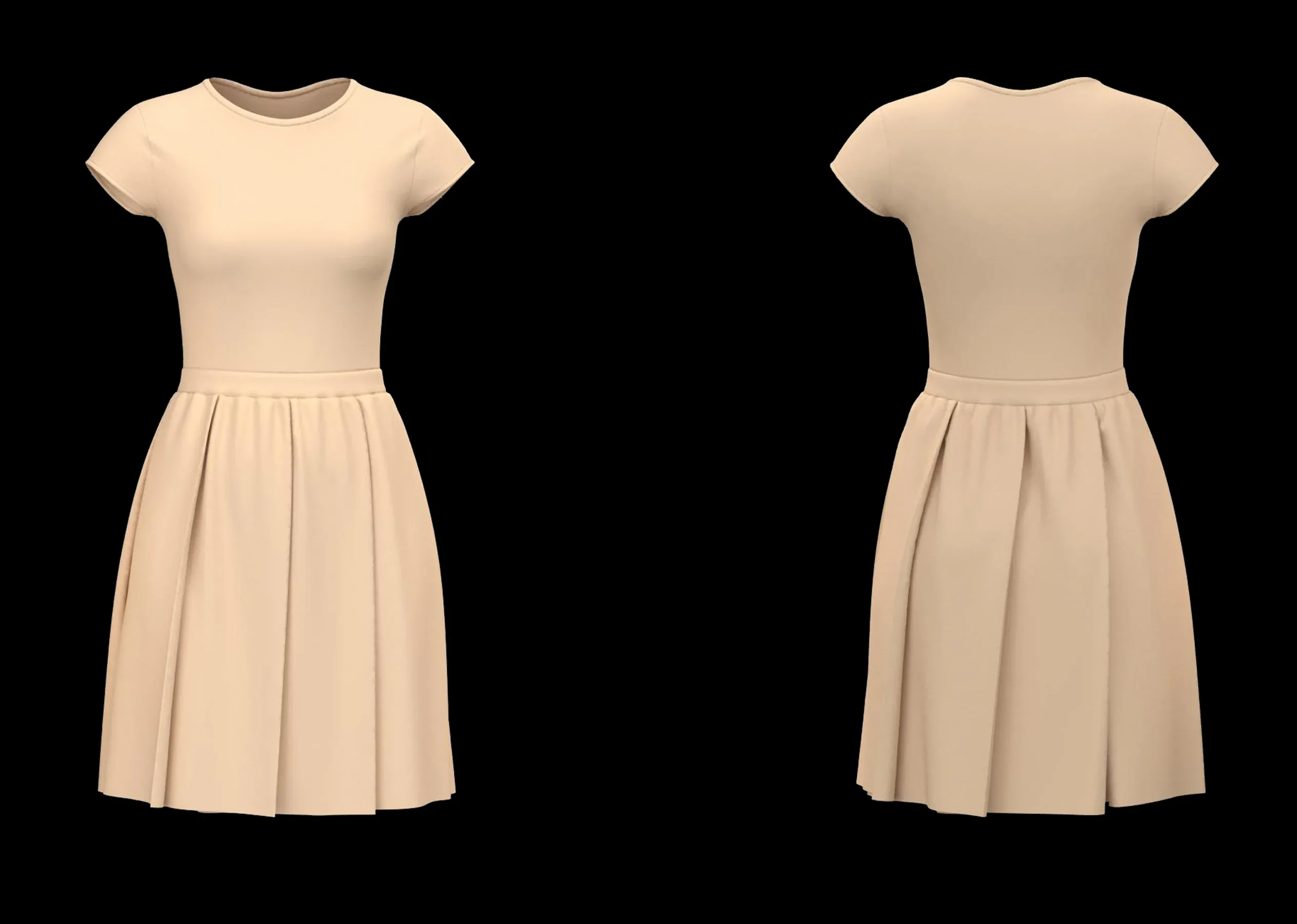 20  Women's Basic Dress + Zprj +Obj + Fbx