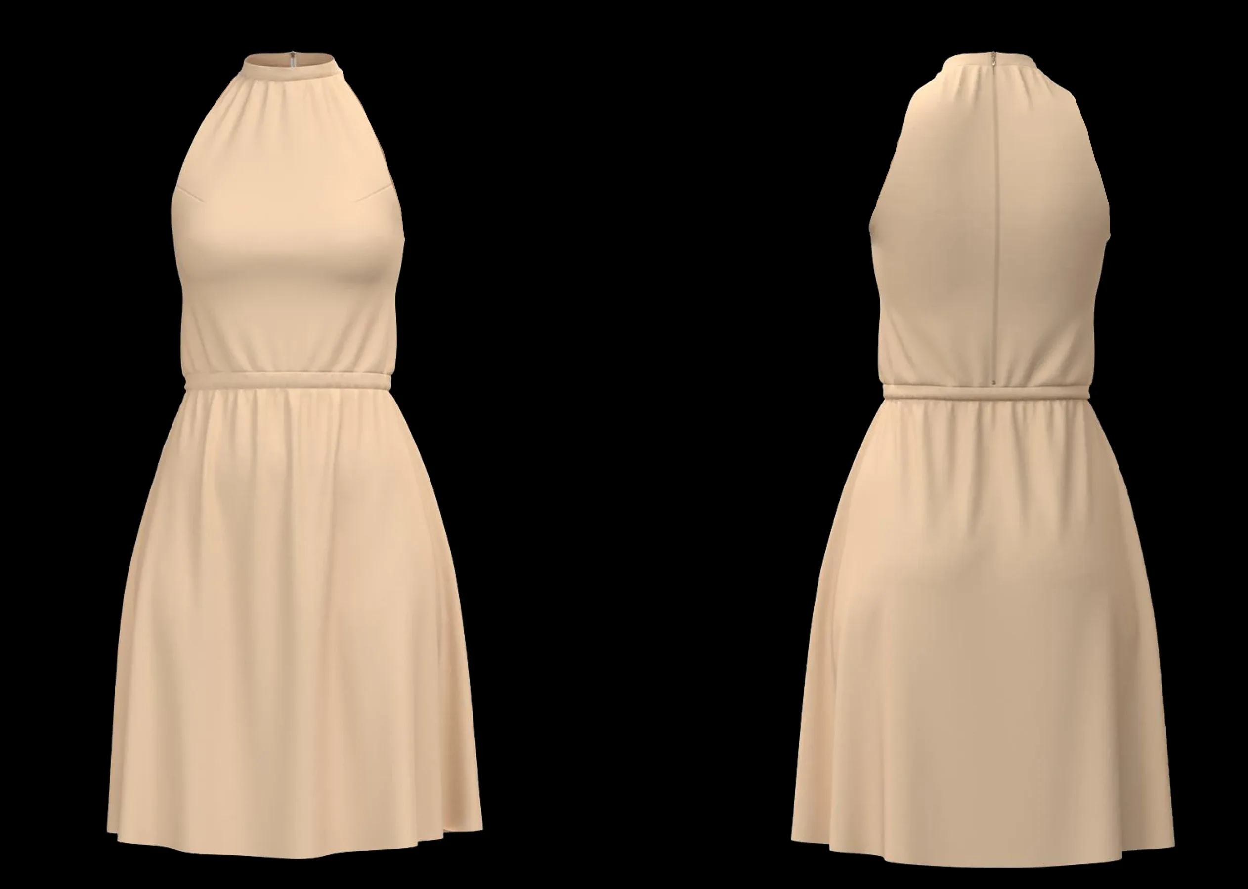 20  Women's Basic Dress + Zprj +Obj + Fbx