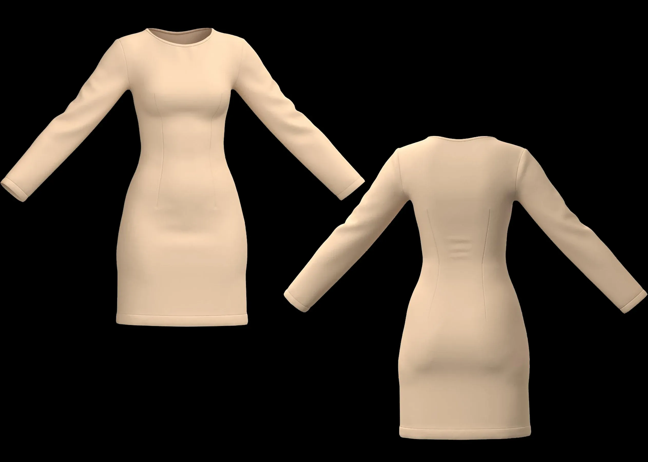 20  Women's Basic Dress + Zprj +Obj + Fbx