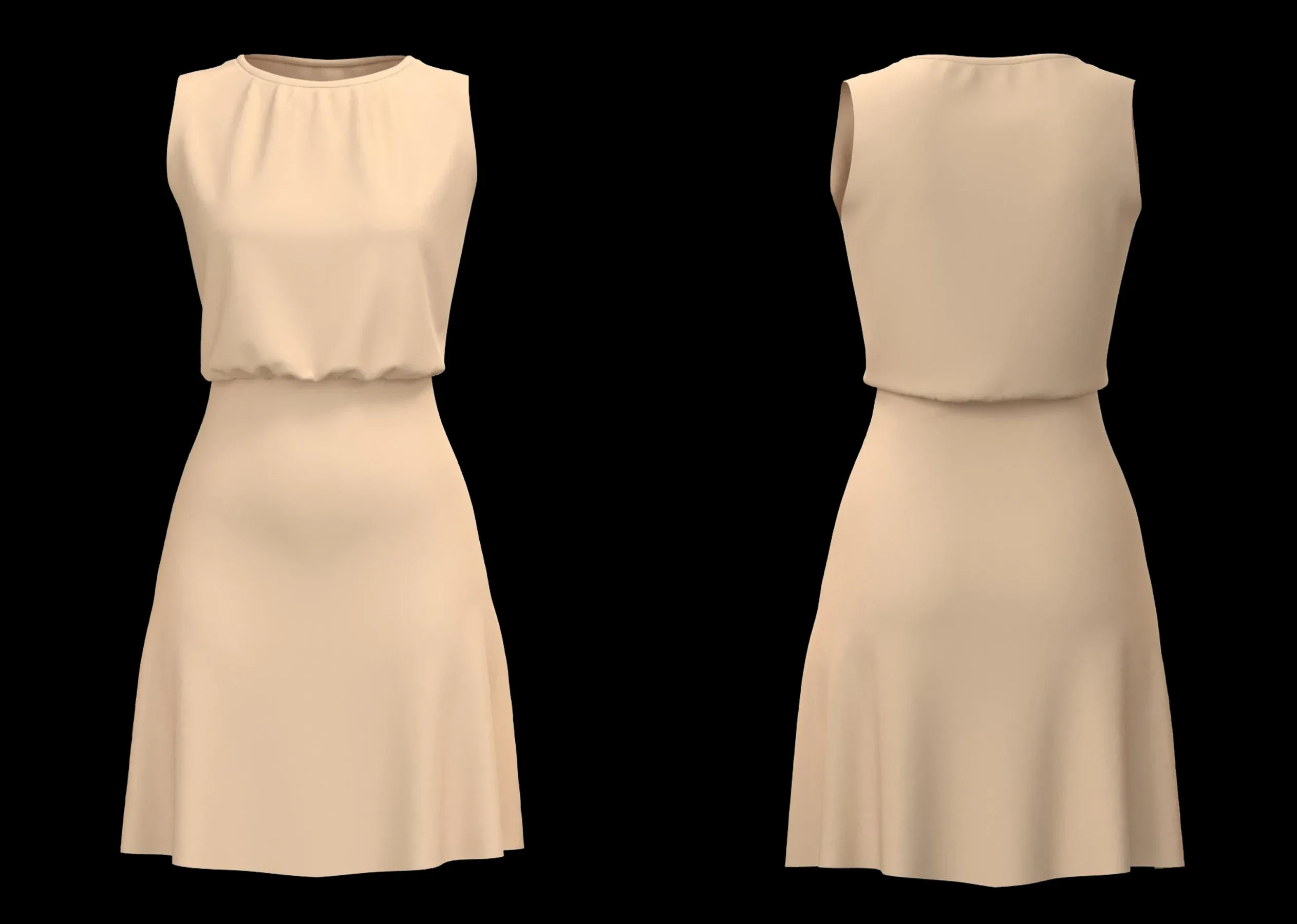 20  Women's Basic Dress + Zprj +Obj + Fbx