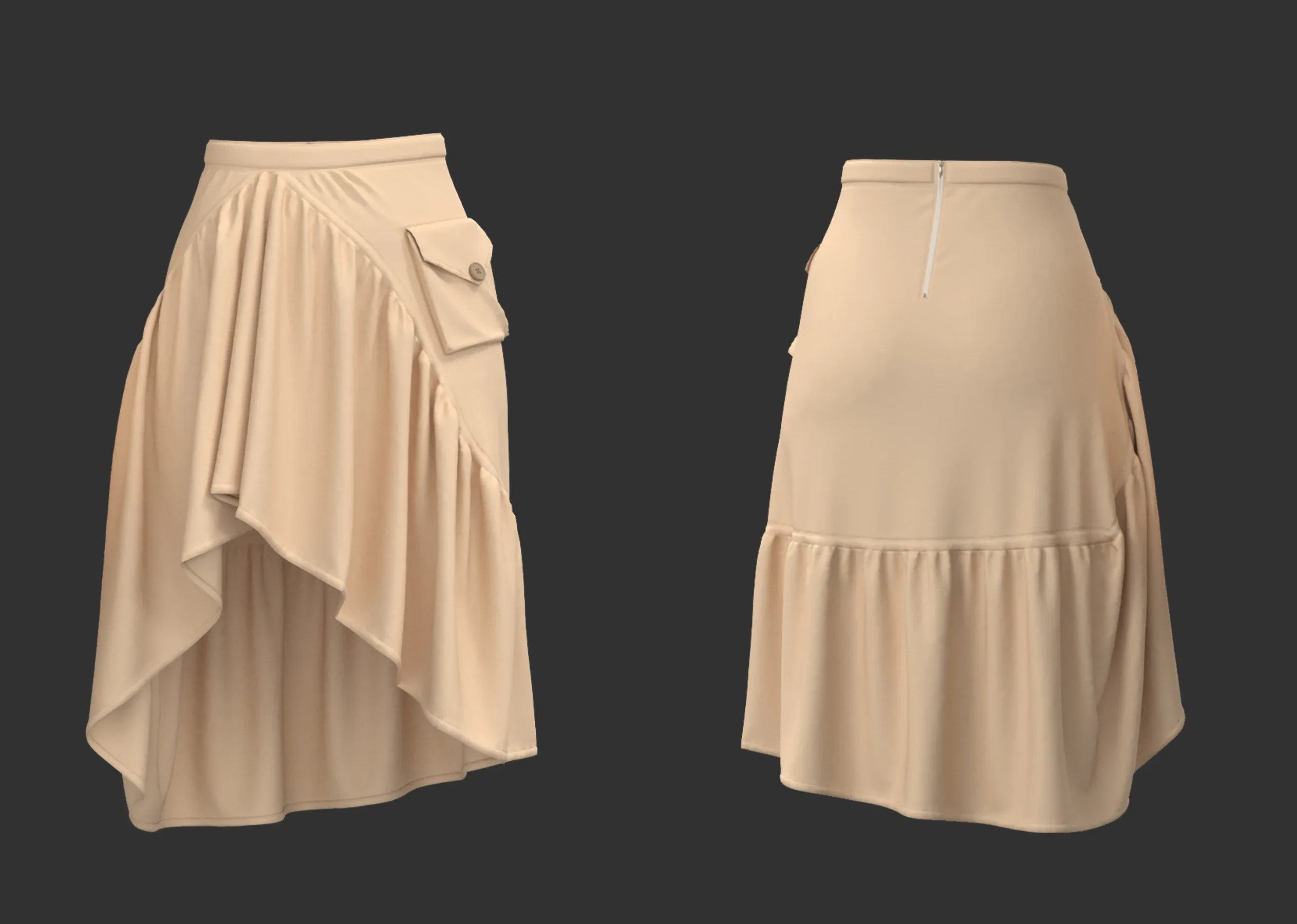 14 Women's Skirt + Zprj +Fbx +Obj