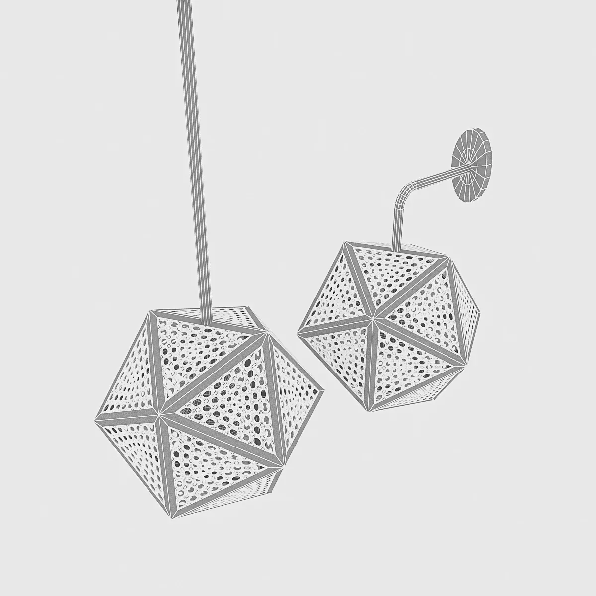 3D model Bronze Loft Lamp Set