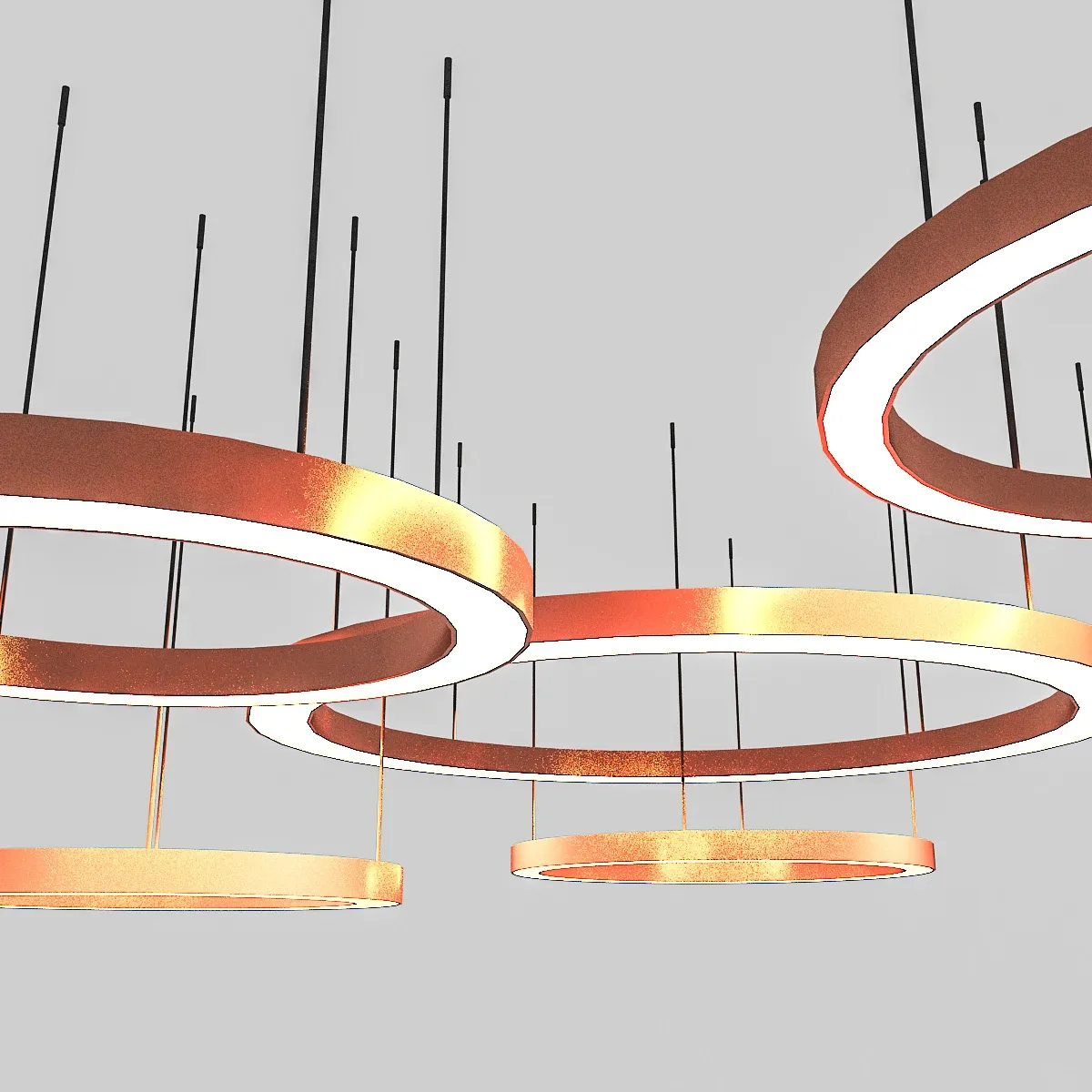 3D Circle Lamp Set model
