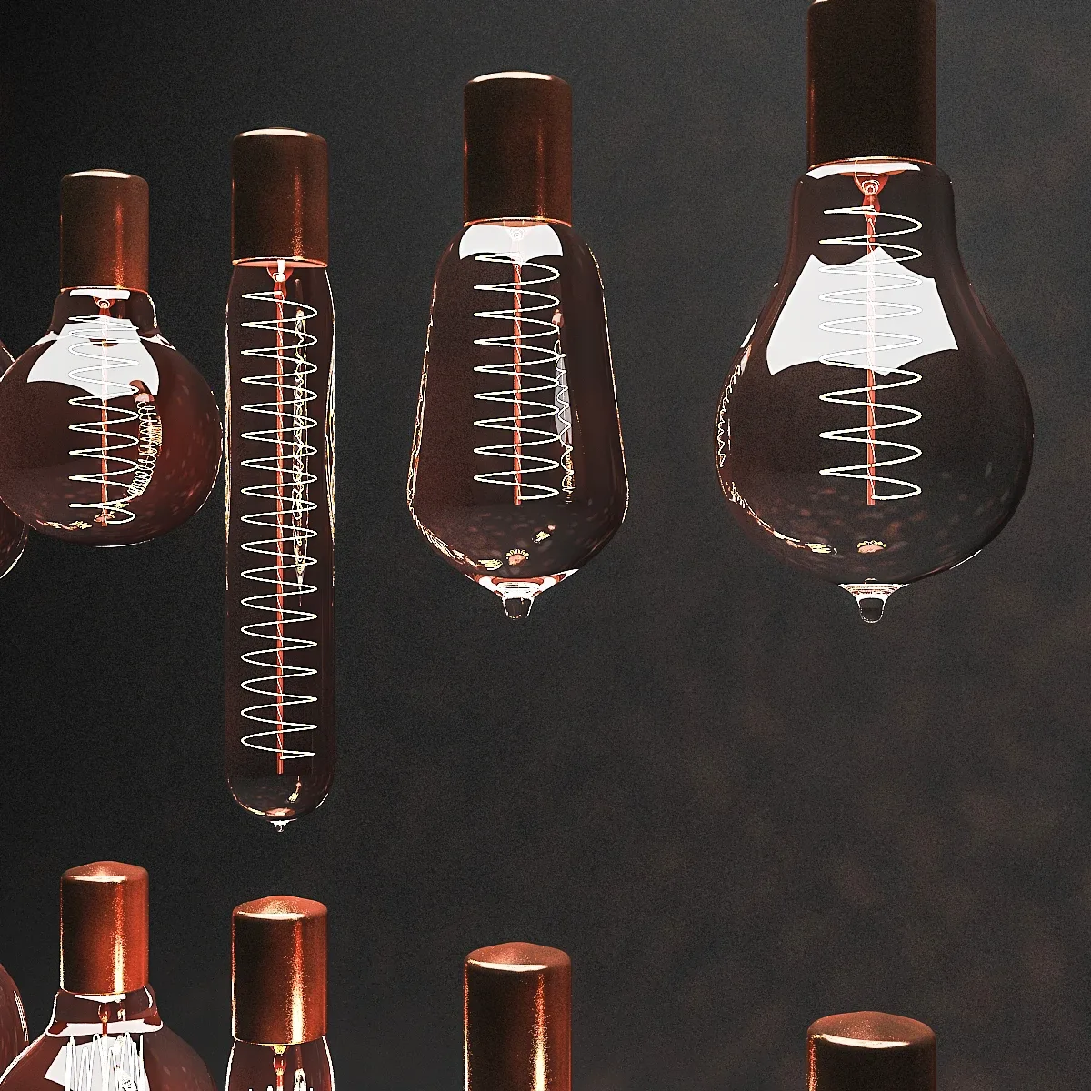 3D Filament Bulbs 3D model