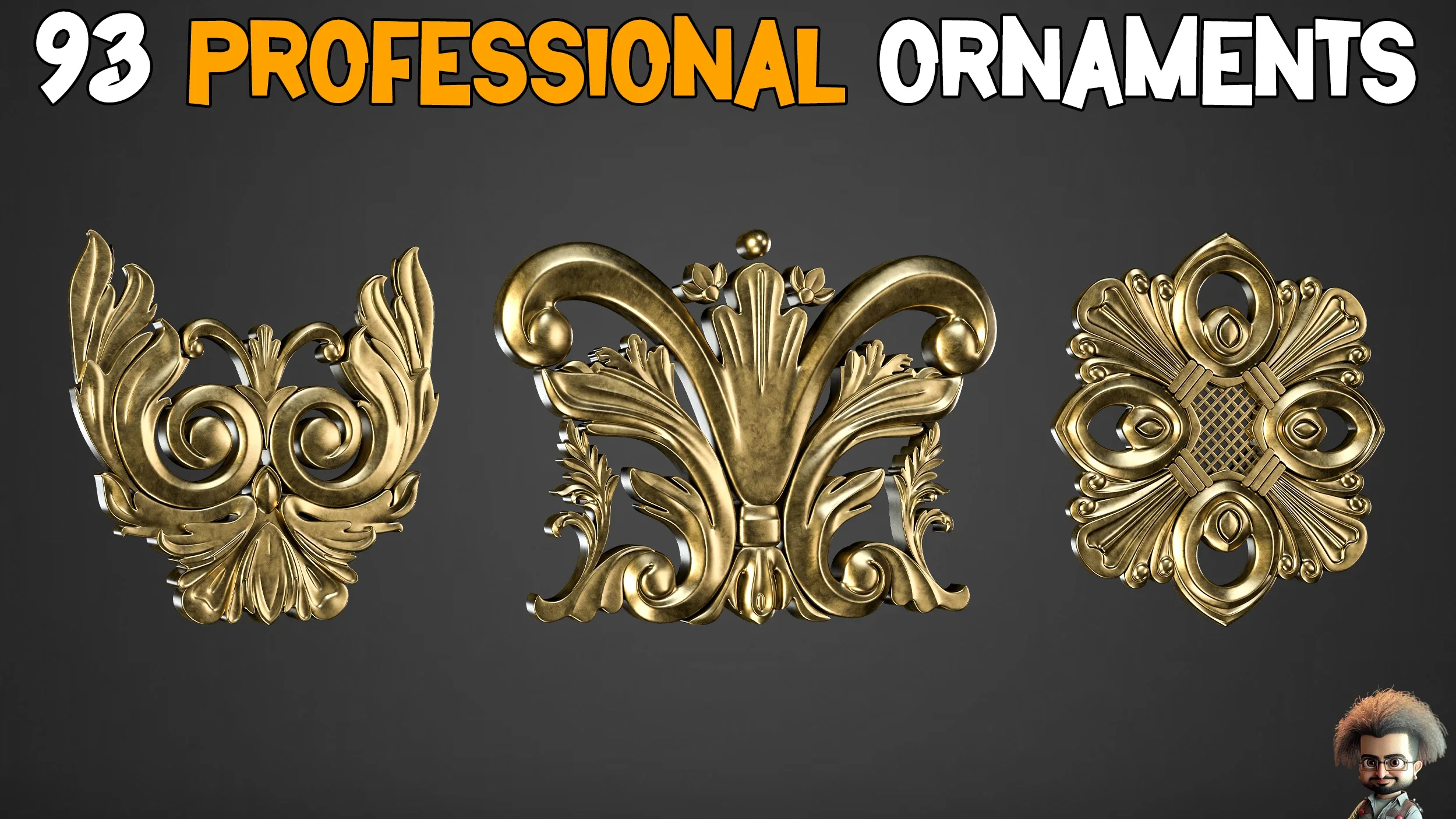 93 Professional Ornament Kitbash + imm brush + 5 Video Tutorials - Vol 2