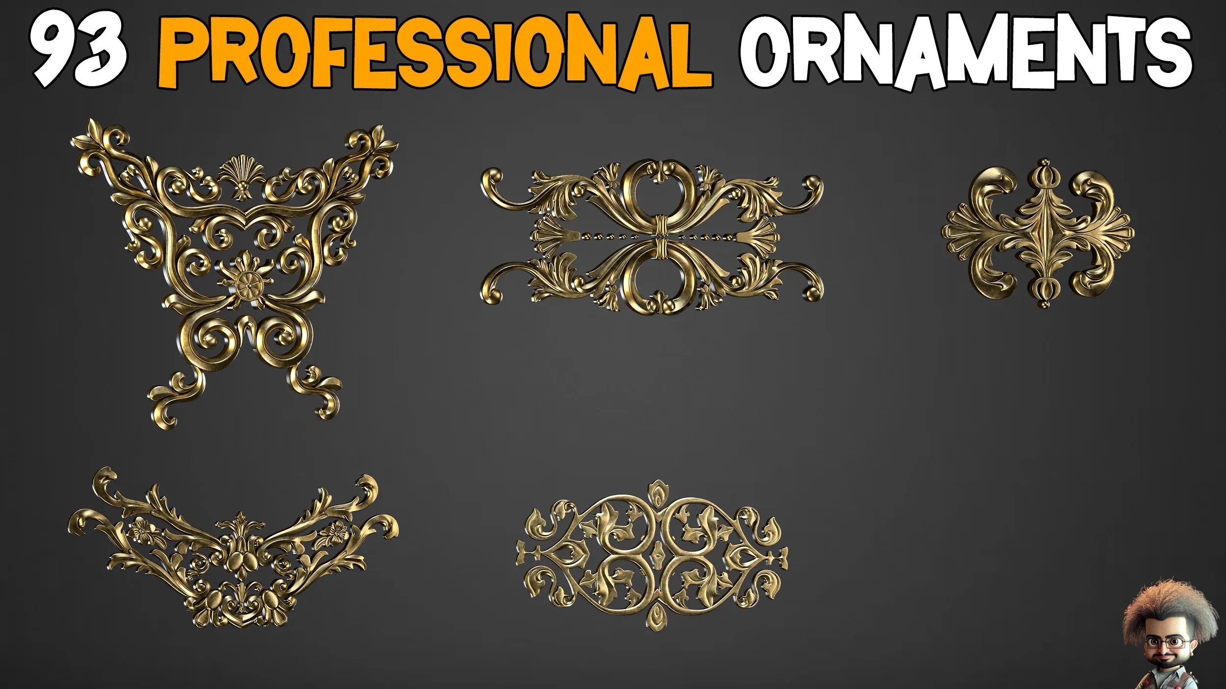 93 Professional Ornament Kitbash + imm brush + 5 Video Tutorials - Vol 2