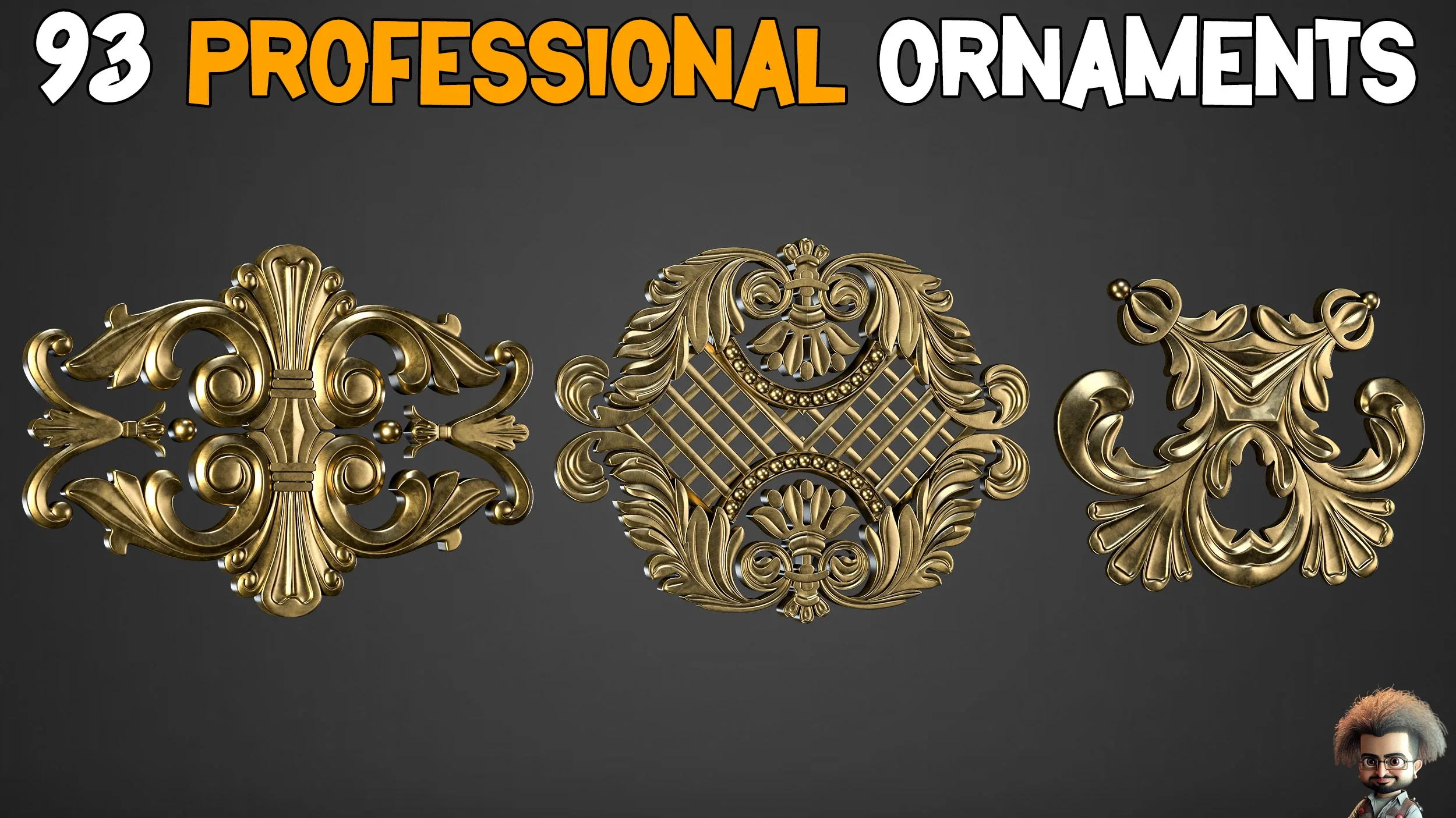 93 Professional Ornament Kitbash + imm brush + 5 Video Tutorials - Vol 2