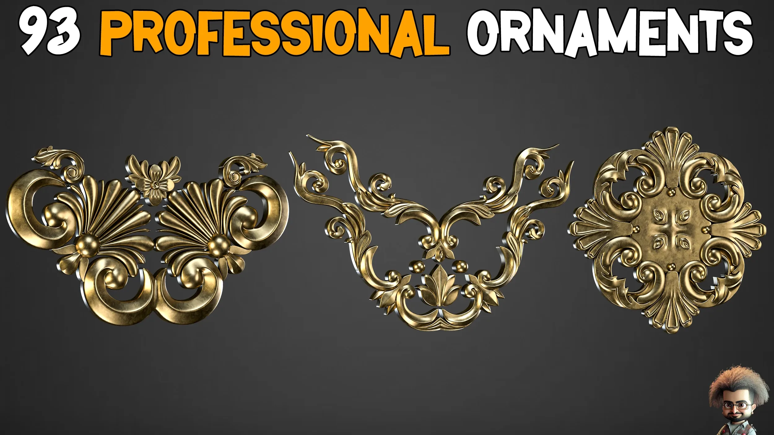 93 Professional Ornament Kitbash + imm brush + 5 Video Tutorials - Vol 2