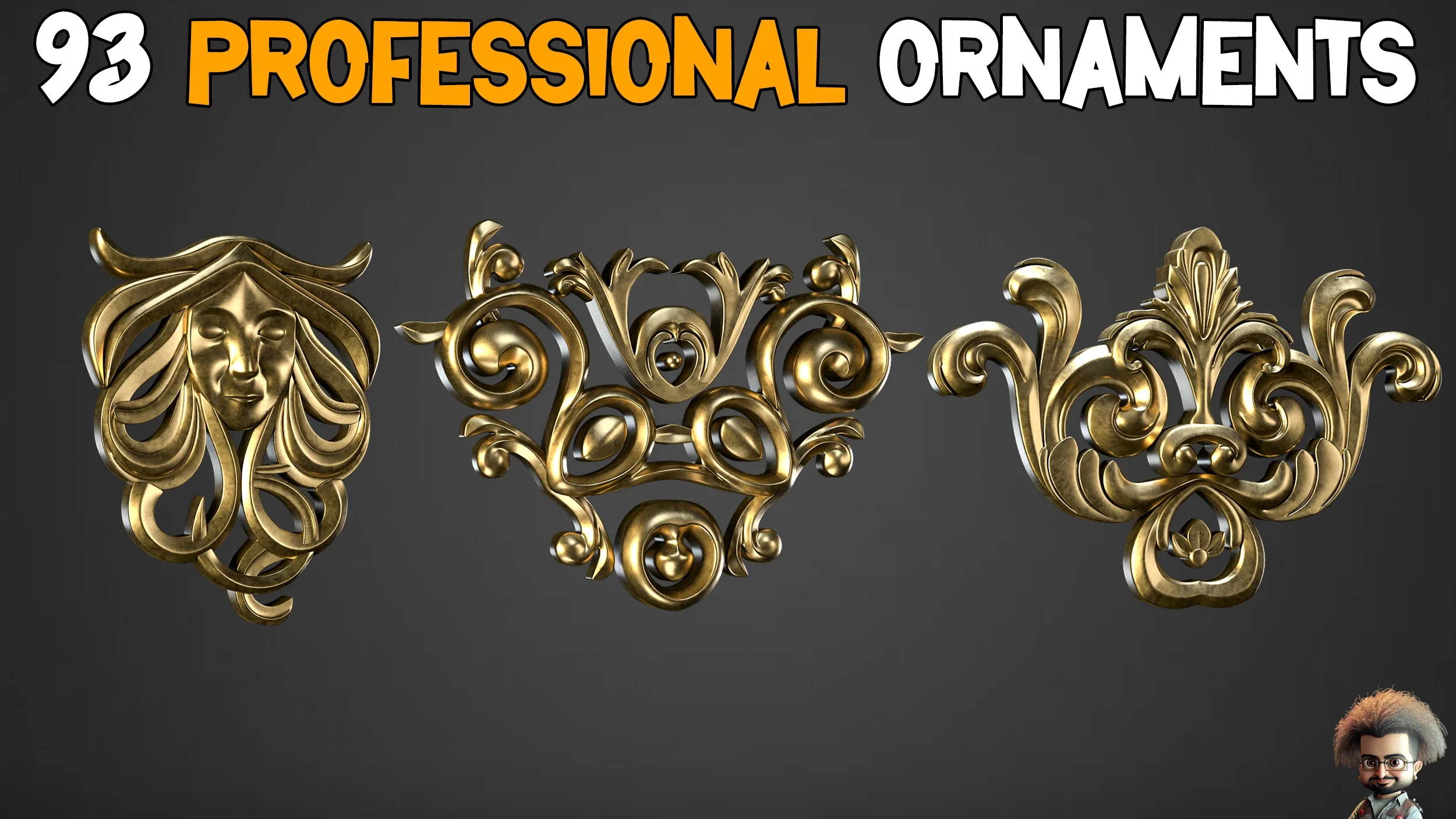 93 Professional Ornament Kitbash + imm brush + 5 Video Tutorials - Vol 2