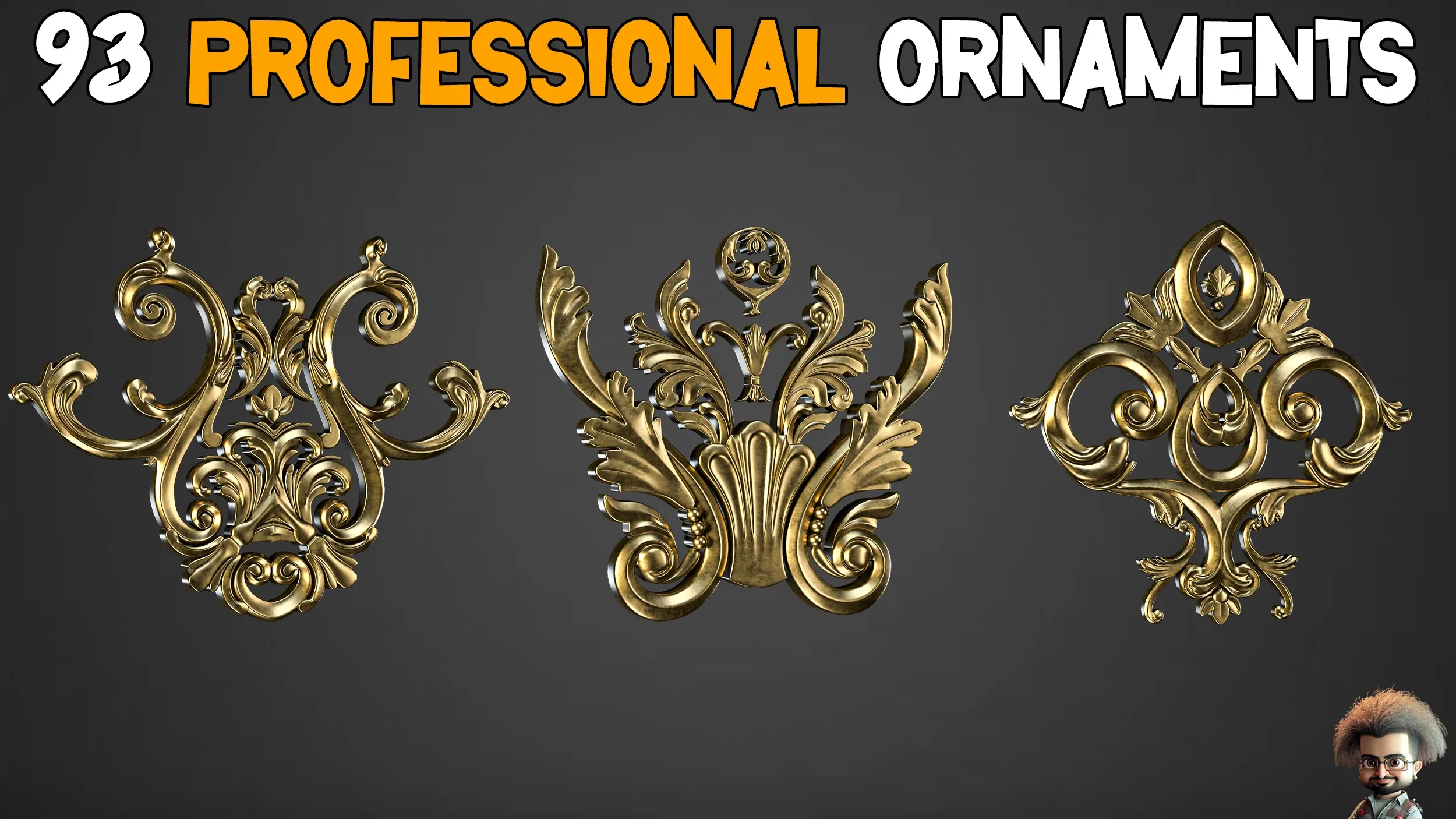 93 Professional Ornament Kitbash + imm brush + 5 Video Tutorials - Vol 2