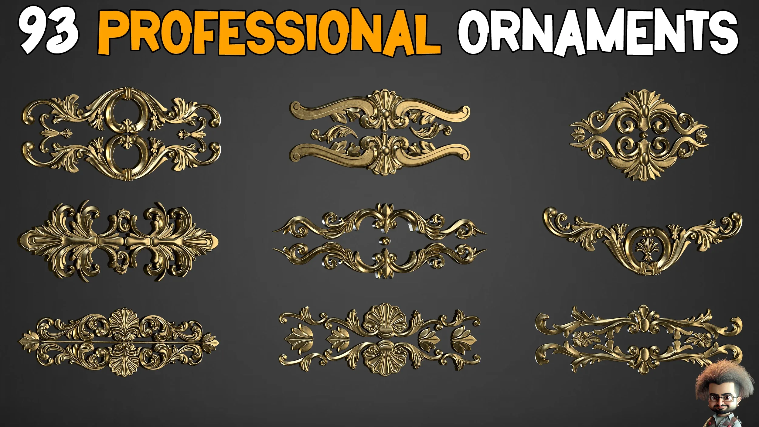 93 Professional Ornament Kitbash + imm brush + 5 Video Tutorials - Vol 2