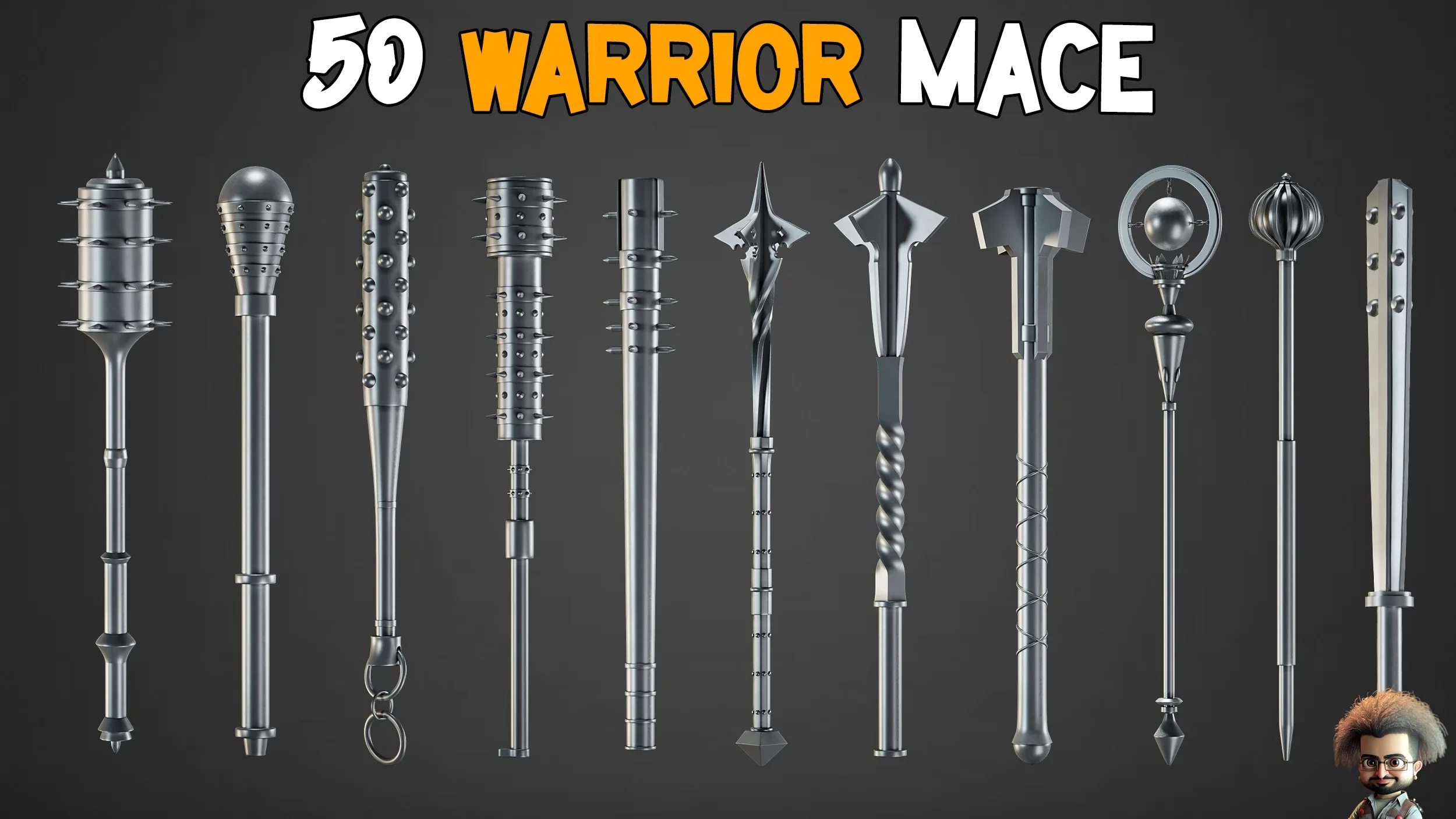 50 Warrior Mace Base Mesh - VOL 03 ( Game Ready )