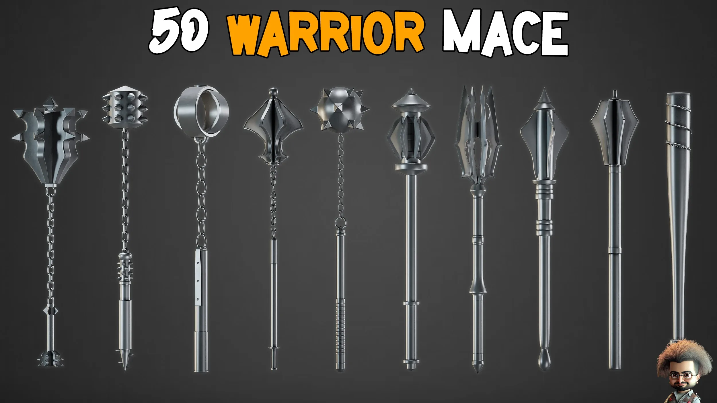 50 Warrior Mace Base Mesh - VOL 03 ( Game Ready )