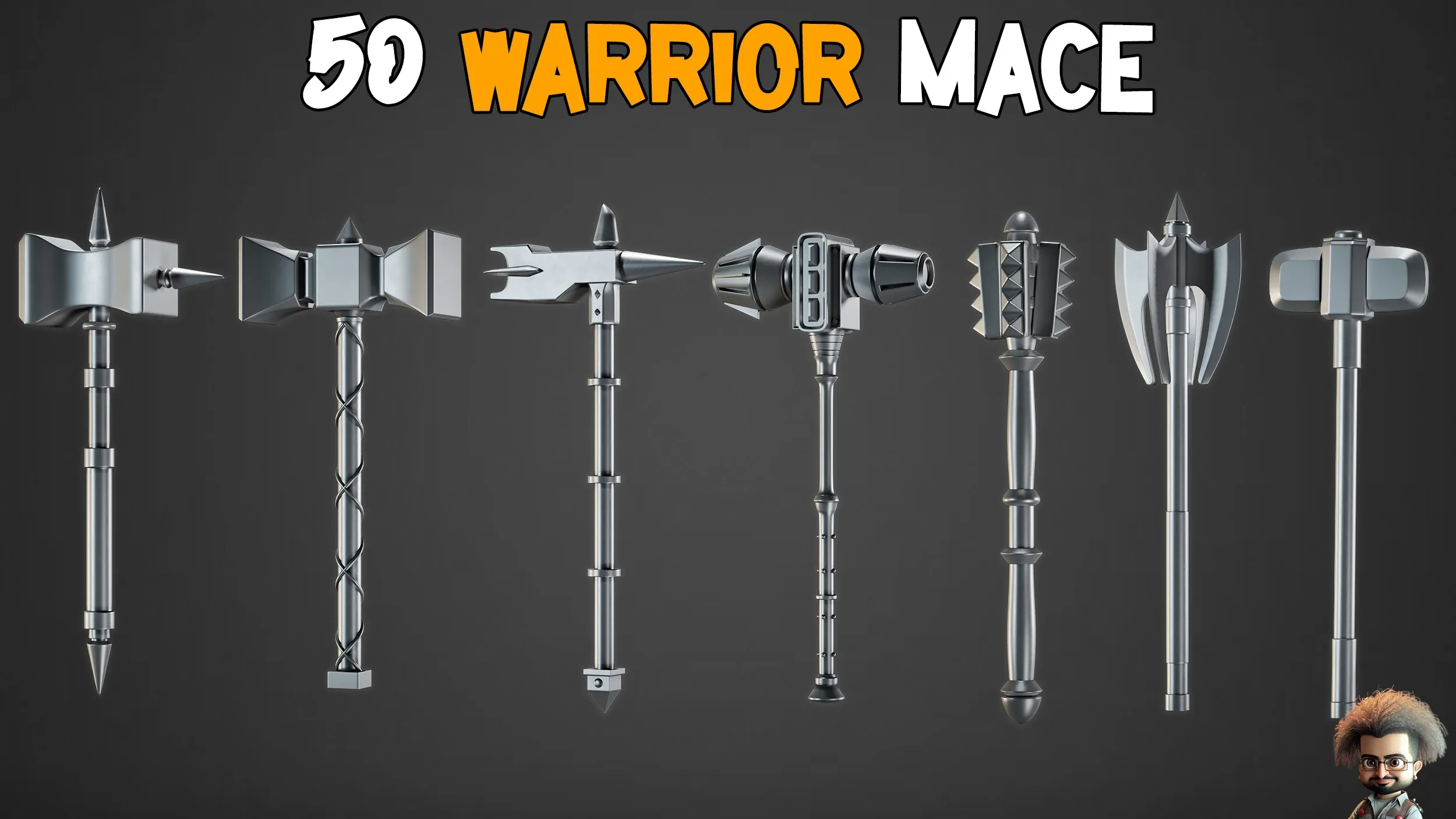 50 Warrior Mace Base Mesh - VOL 03 ( Game Ready )