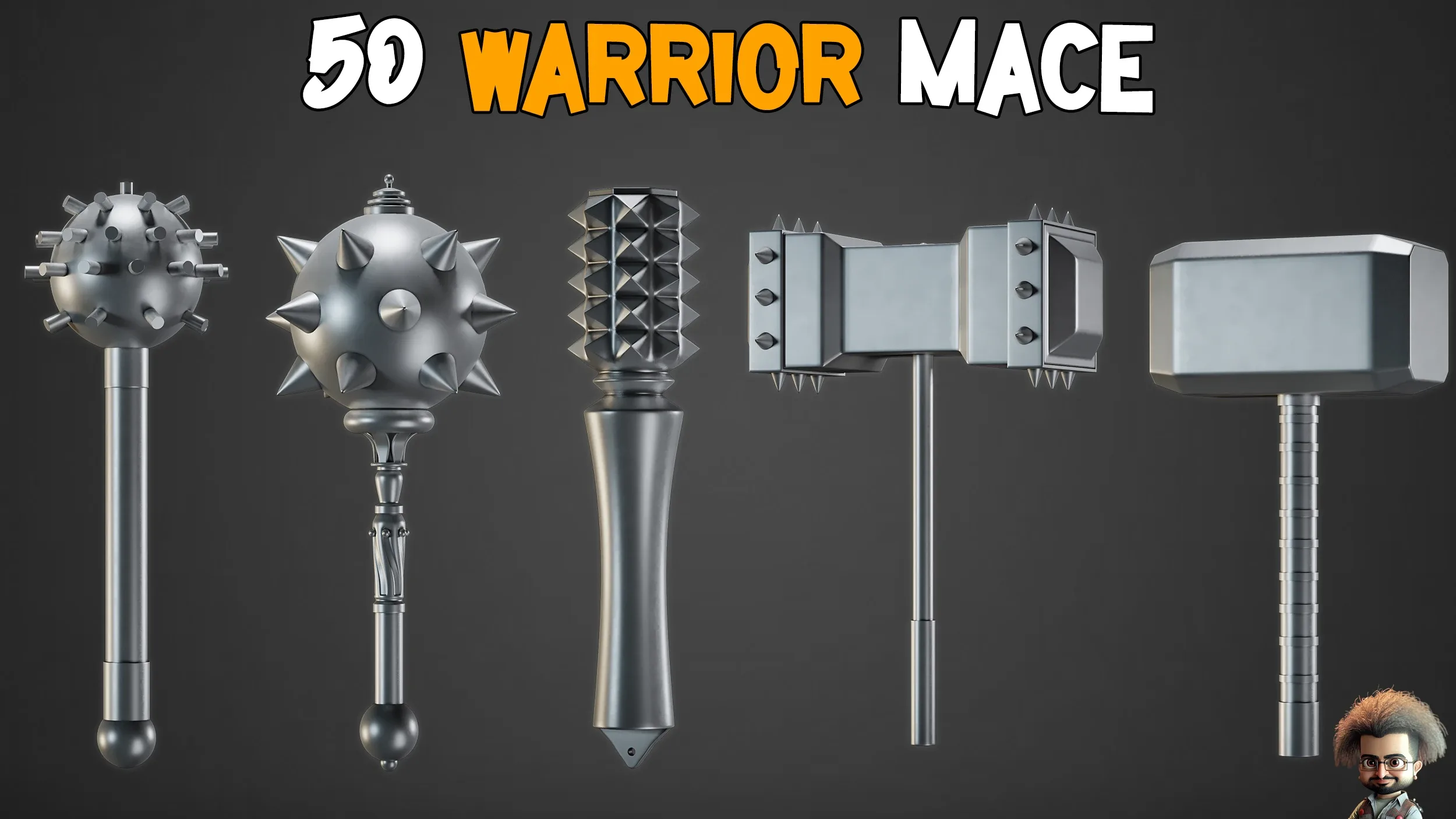 50 Warrior Mace Base Mesh - VOL 03 ( Game Ready )