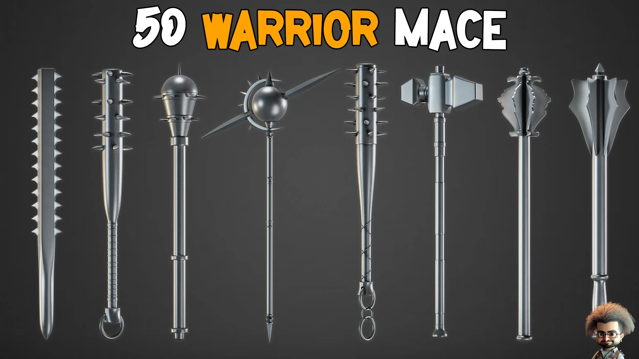 50 Warrior Mace Base Mesh - VOL 03 ( Game Ready )