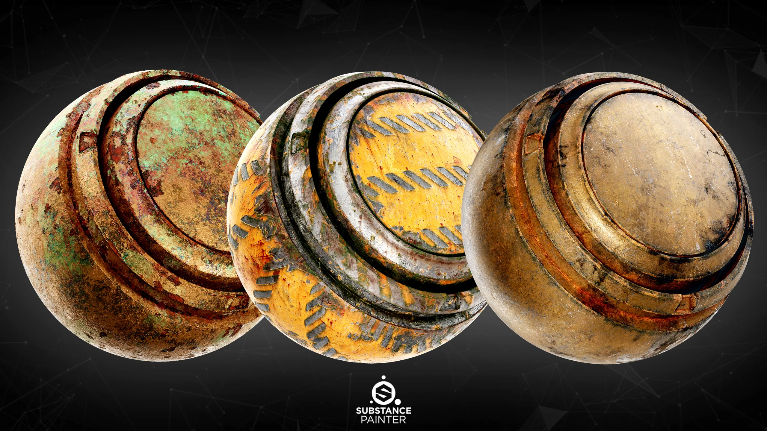 30 Post Apocalyptic Metal Smart Materials For Substance Painter_VOL01