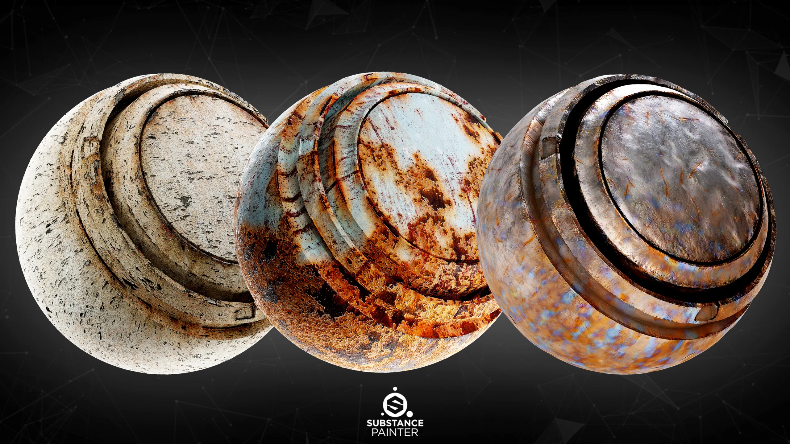 30 Post Apocalyptic Metal Smart Materials For Substance Painter_VOL01