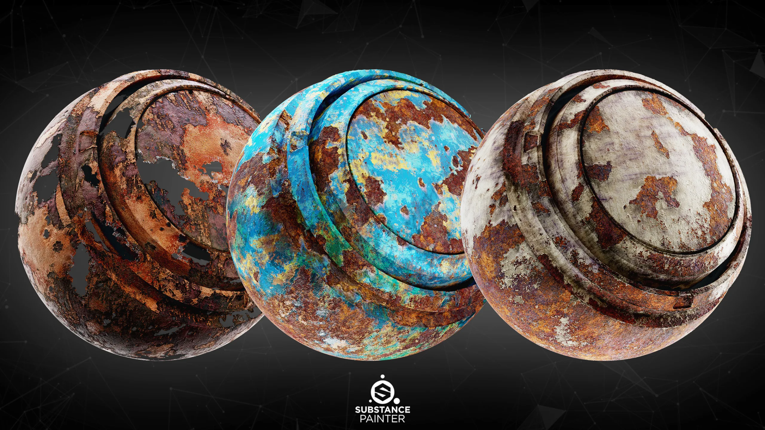 30 Post Apocalyptic Metal Smart Materials For Substance Painter_VOL01