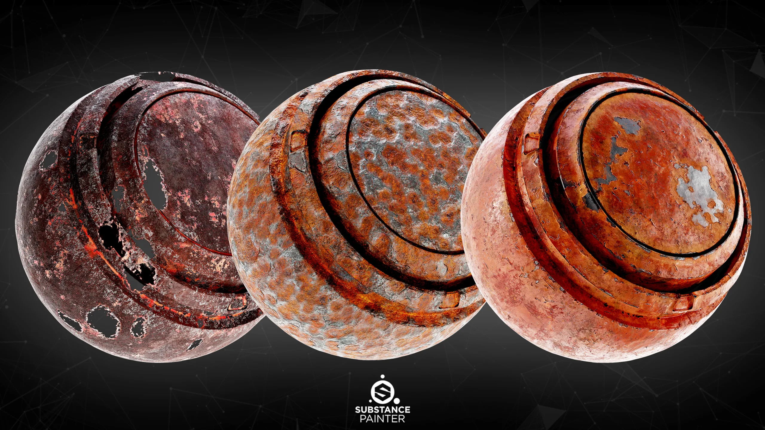 30 Post Apocalyptic Metal Smart Materials For Substance Painter_VOL01