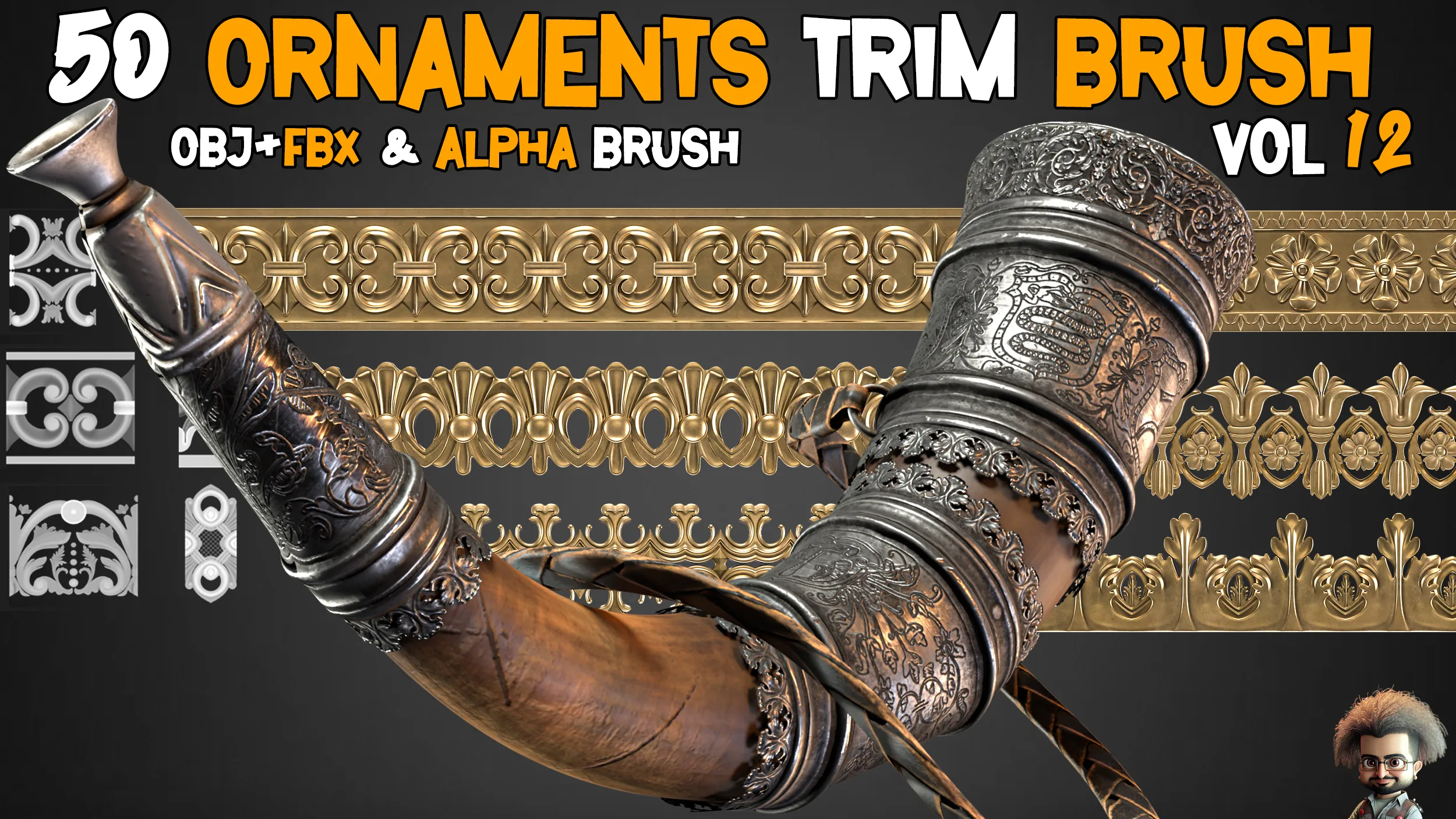 50 Ornaments Trim Brushes – Vol 12