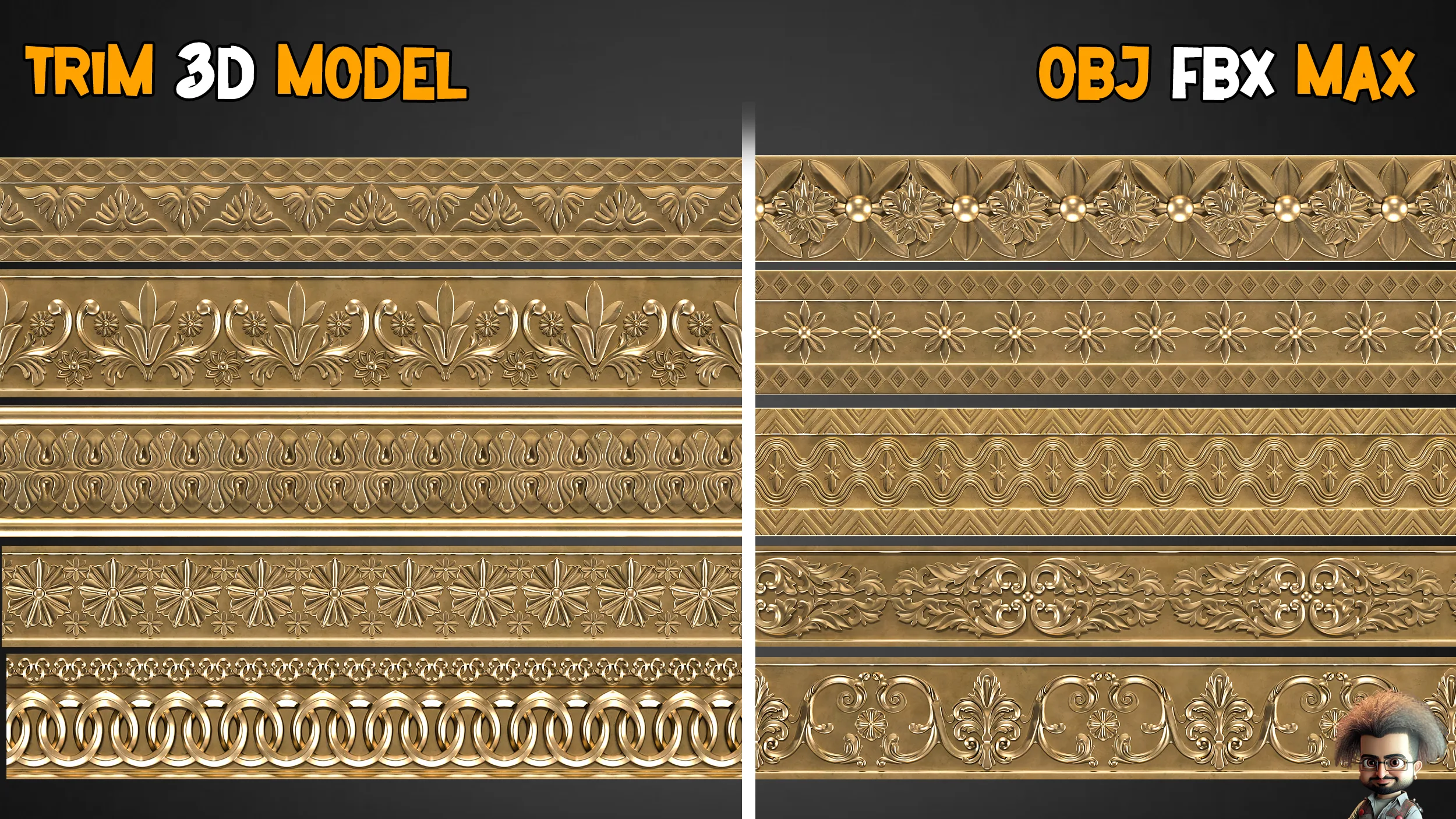 50 Ornaments Trim Brushes – Vol 12