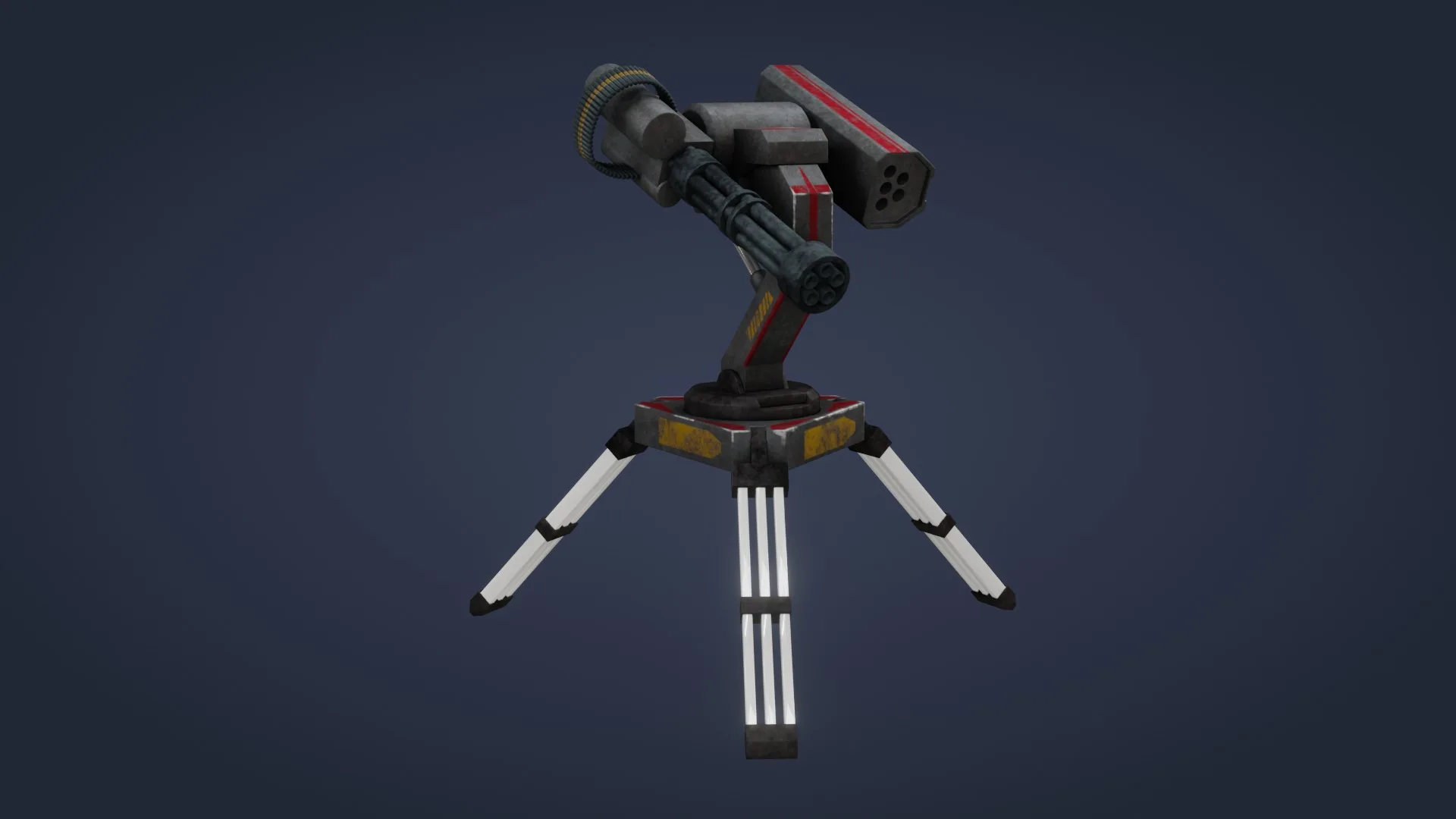 Sci-Fi Turret - Low Poly - Game Ready - PBR