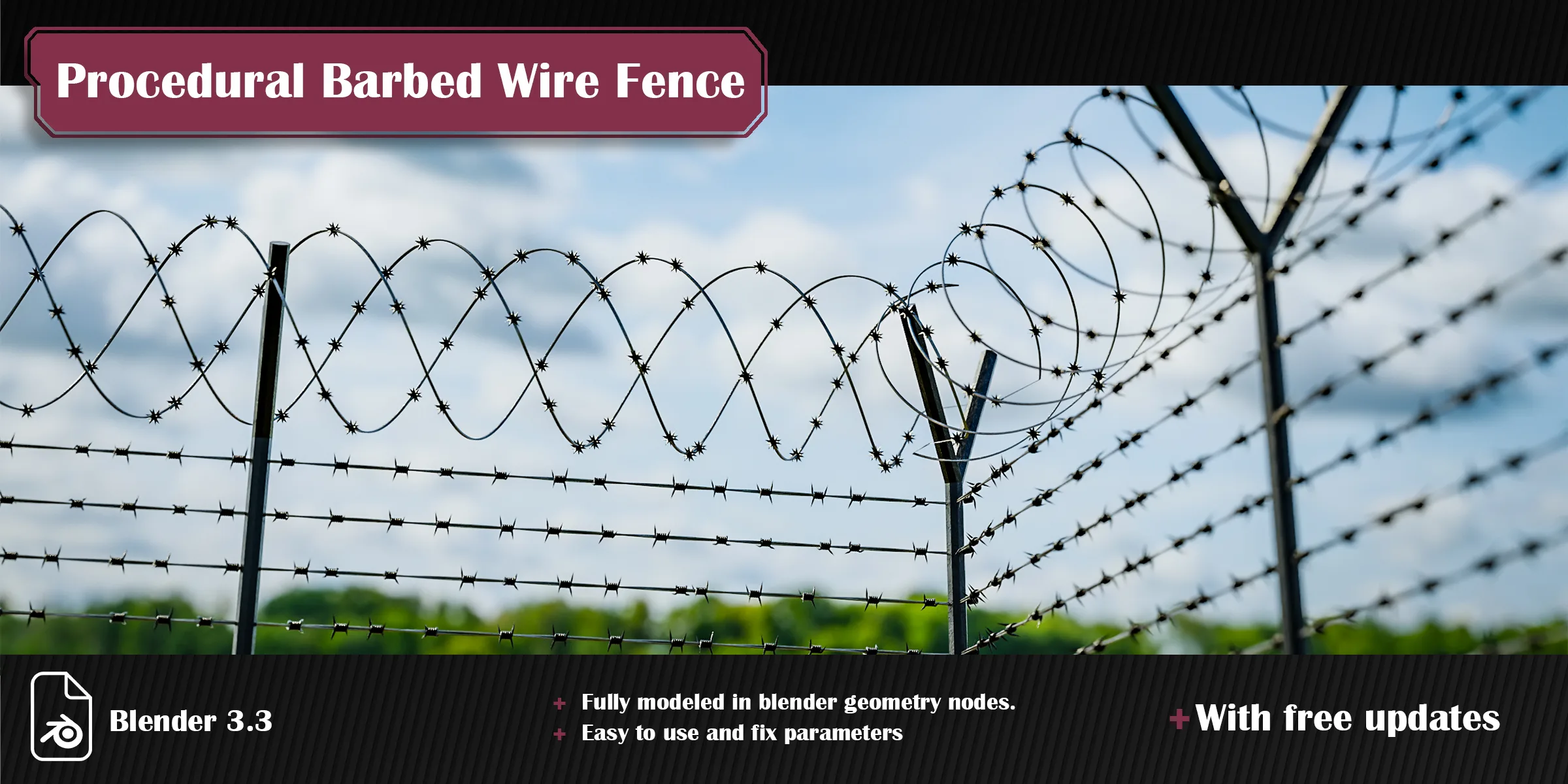 Procedural Barbed Wire Fence