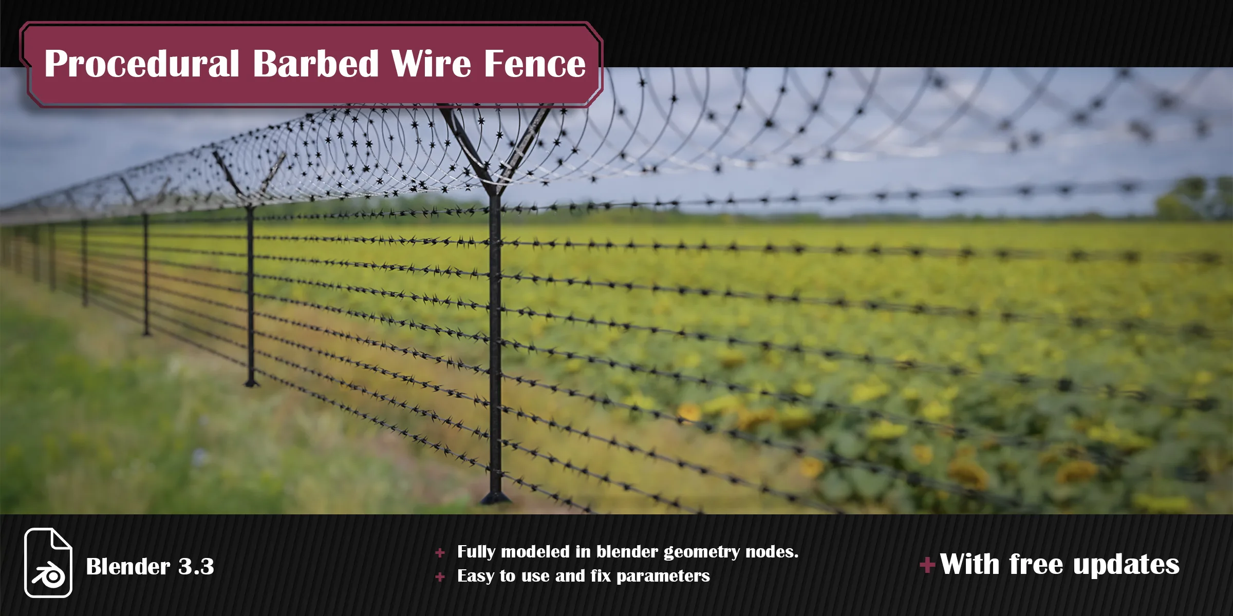 Procedural Barbed Wire Fence