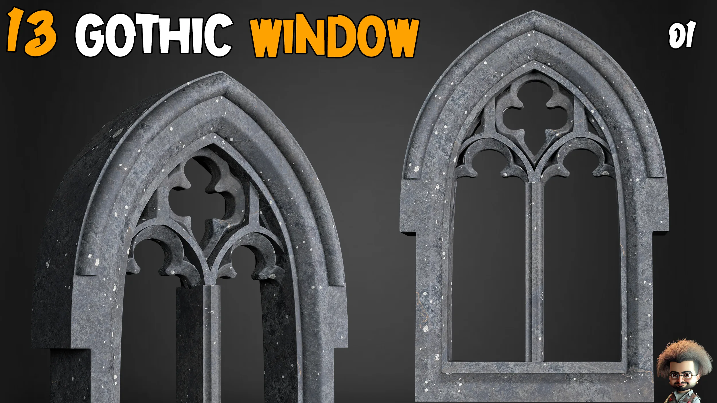 23 Gothic Door & Window 3D Model - Vol 1