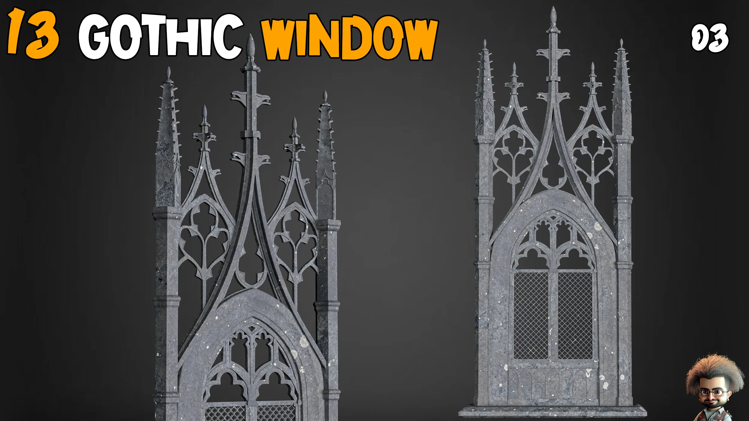 23 Gothic Door & Window 3D Model - Vol 1