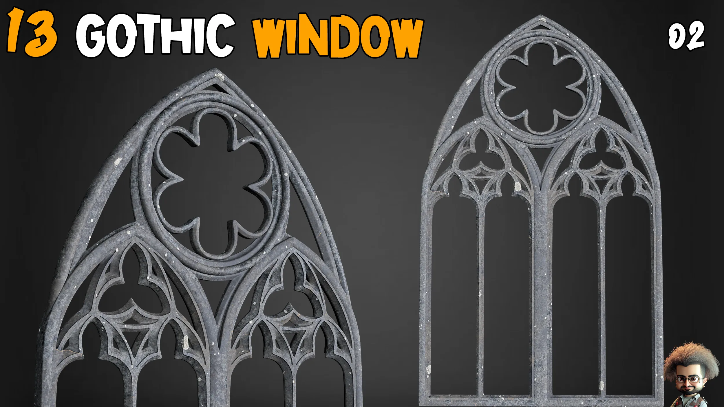 23 Gothic Door & Window 3D Model - Vol 1