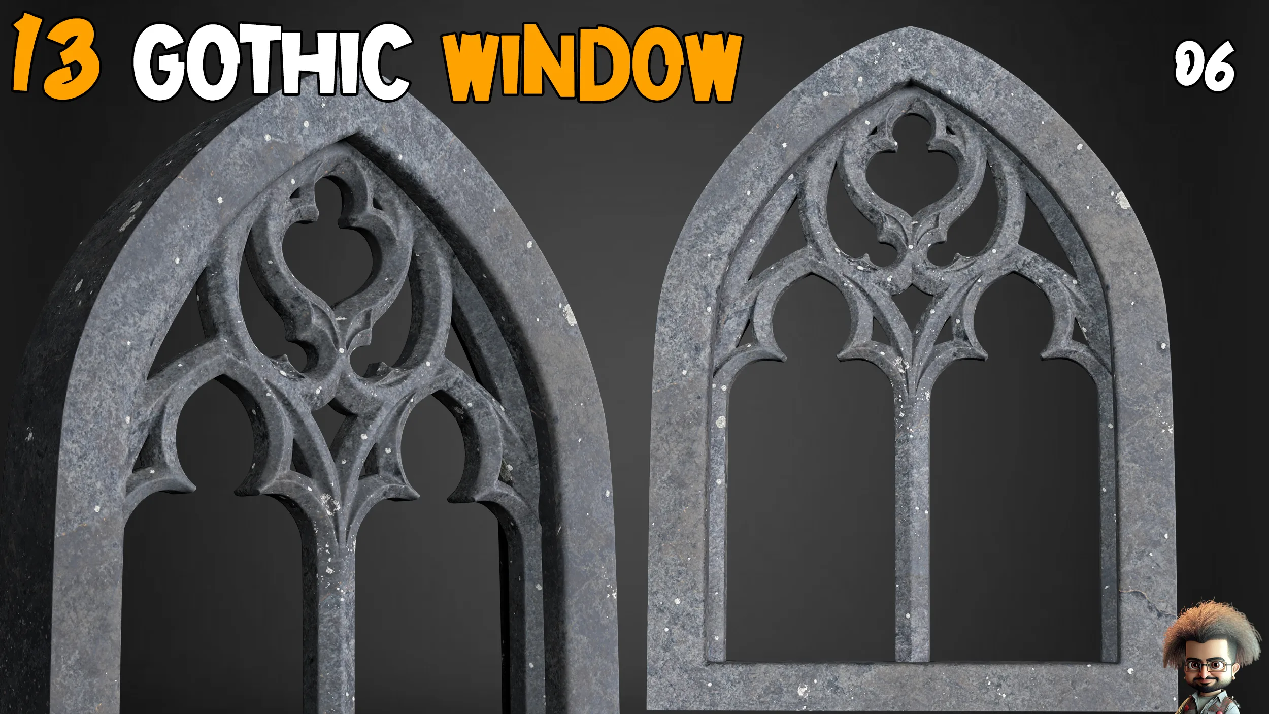 23 Gothic Door & Window 3D Model - Vol 1