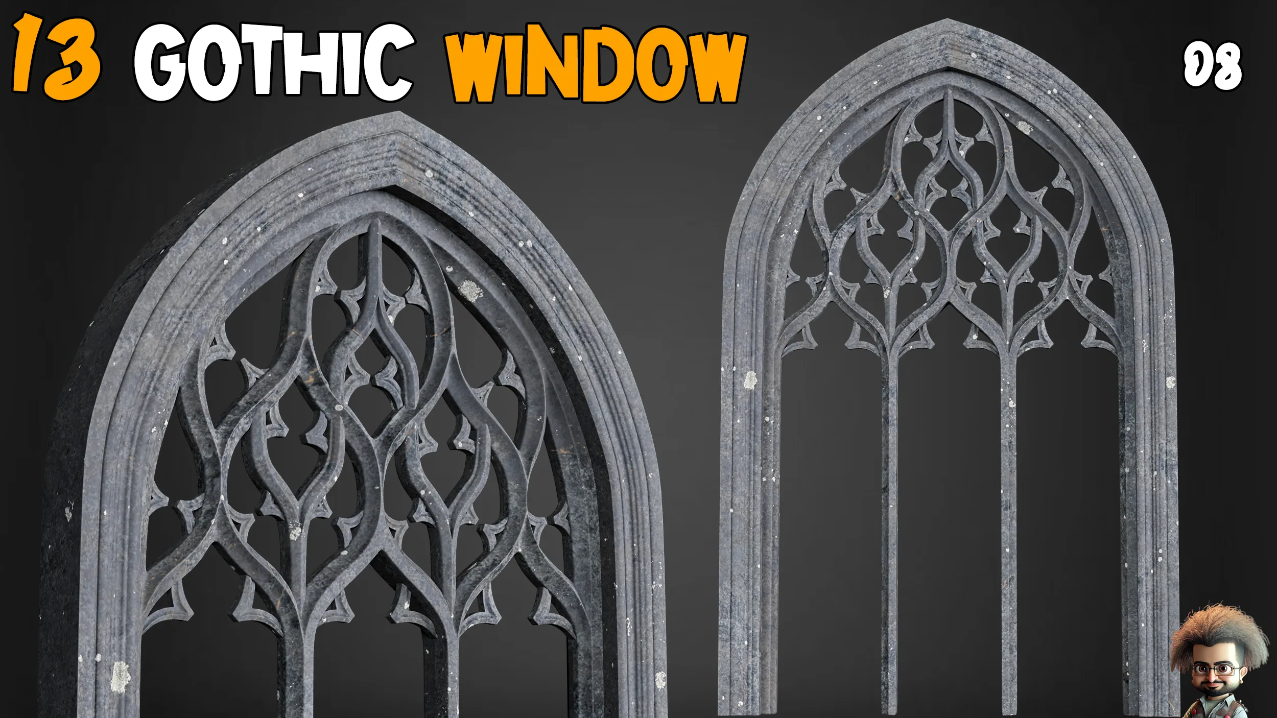 23 Gothic Door & Window 3D Model - Vol 1