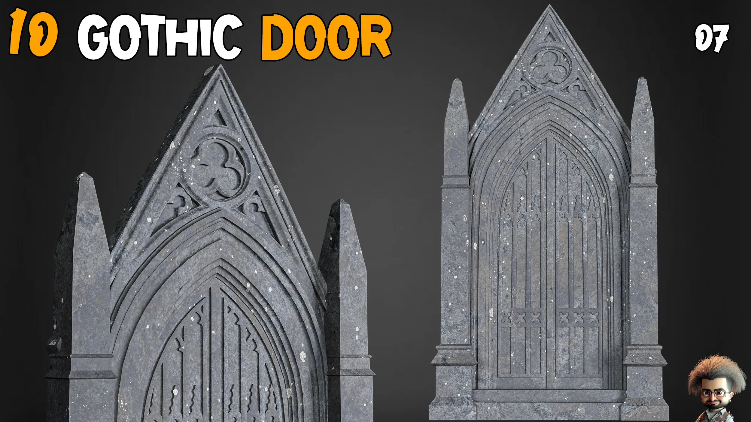 23 Gothic Door & Window 3D Model - Vol 1