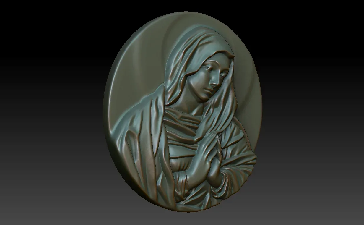 Madonna In Prayer Bas Relief 230615