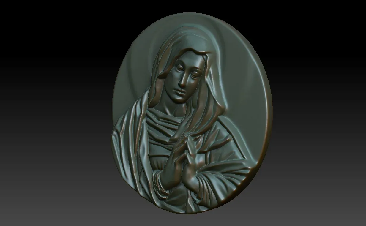 Madonna In Prayer Bas Relief 230615