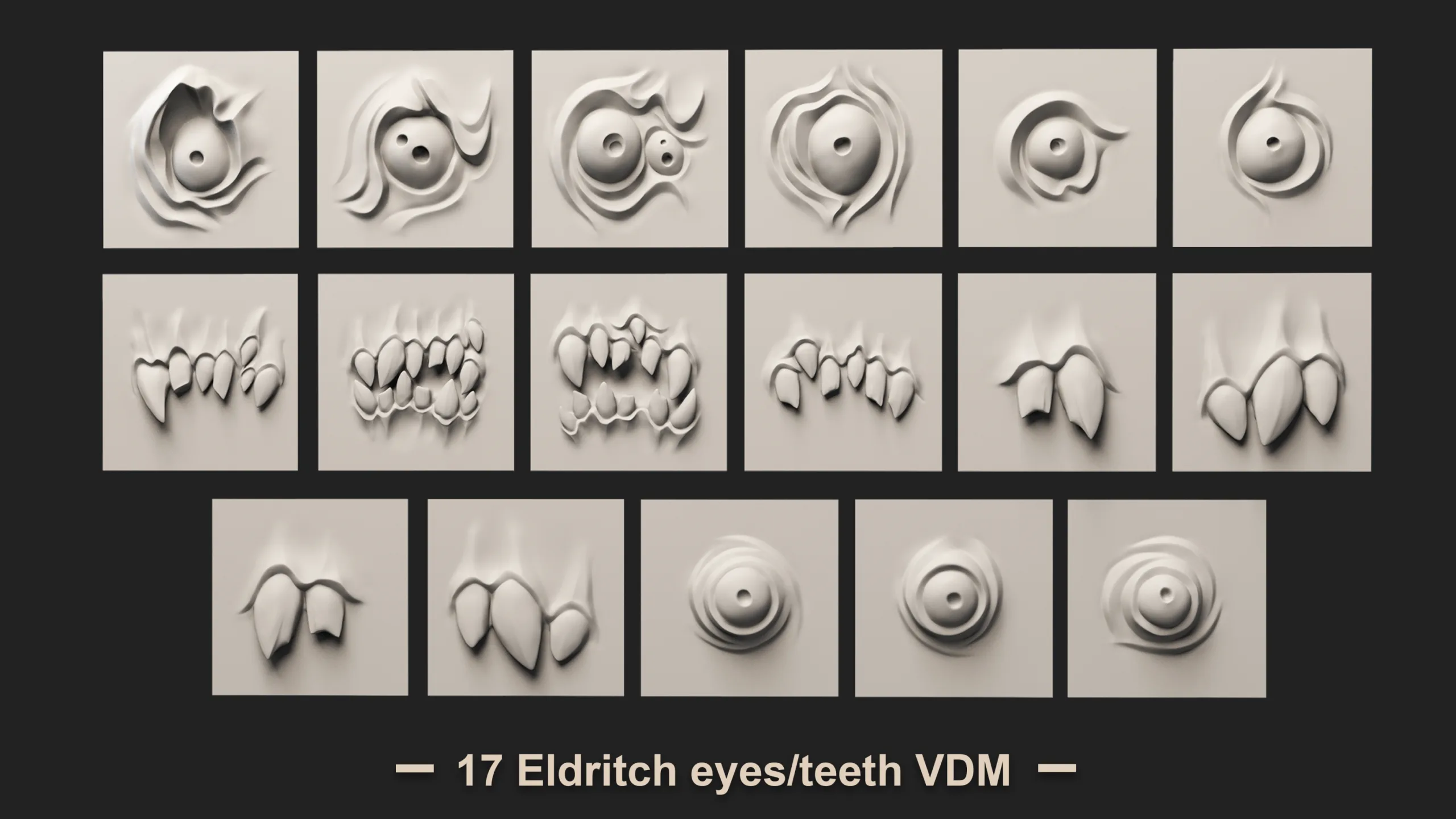 Eldritch Eyes & Teeth for Zbrush