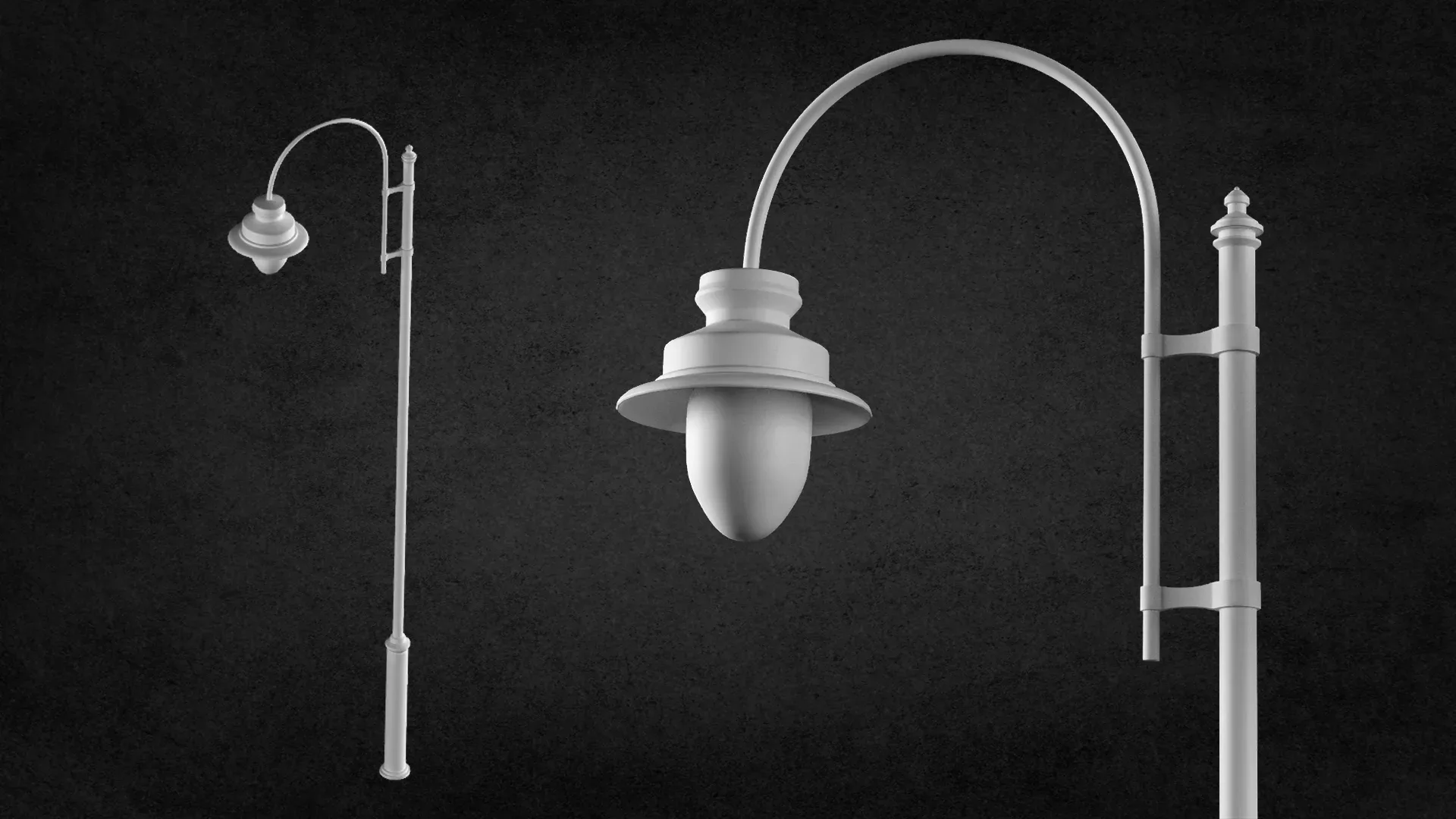 10 street lamps base mesh / Low Poly / Mid Poly / Game Ready vol 01