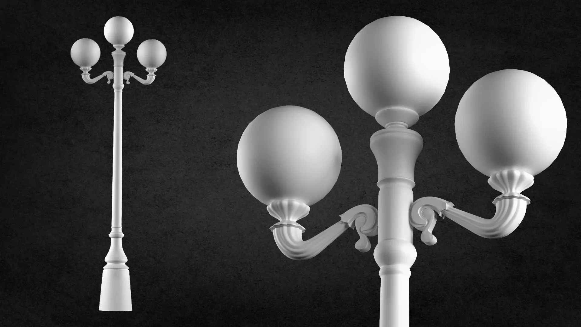 10 street lamps base mesh / Low Poly / Mid Poly / Game Ready vol 01