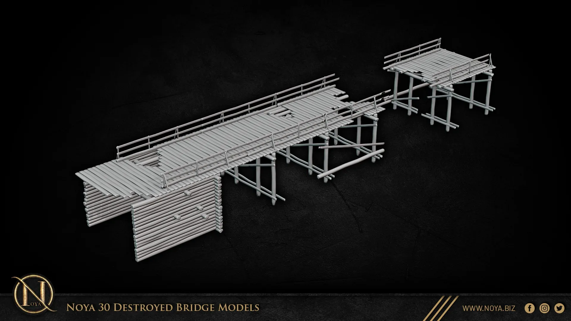 Noya 30 Destroyed Bridge Models