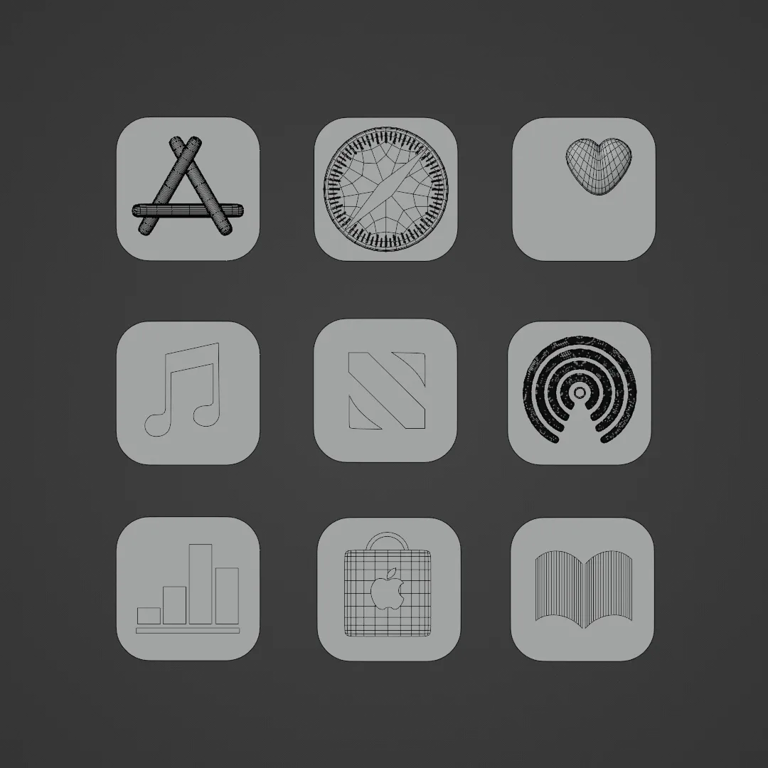 Apple Icons with Dark Mode