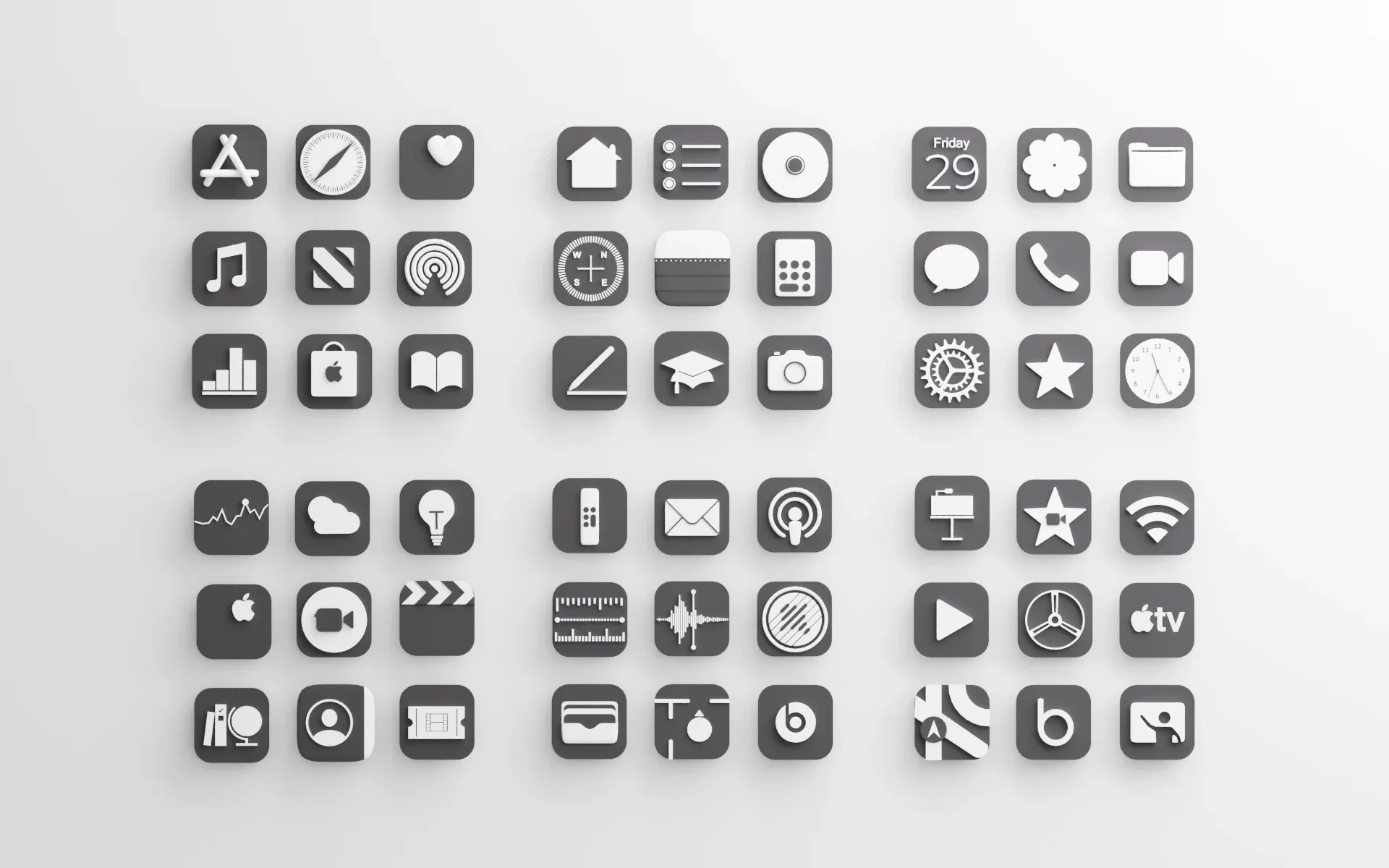 Apple Icons with Dark Mode