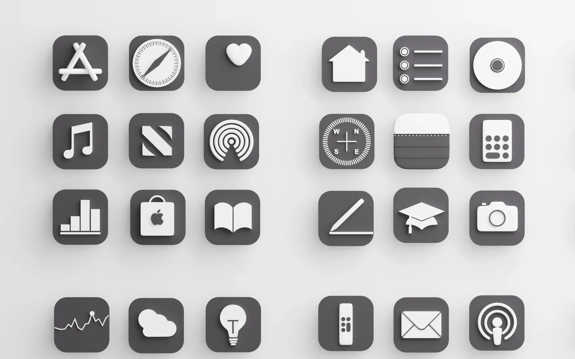 Apple Icons with Dark Mode