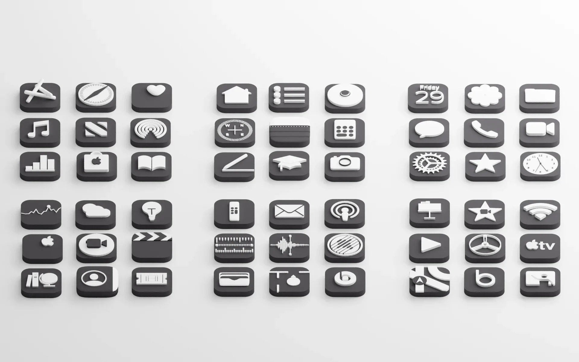 Apple Icons with Dark Mode