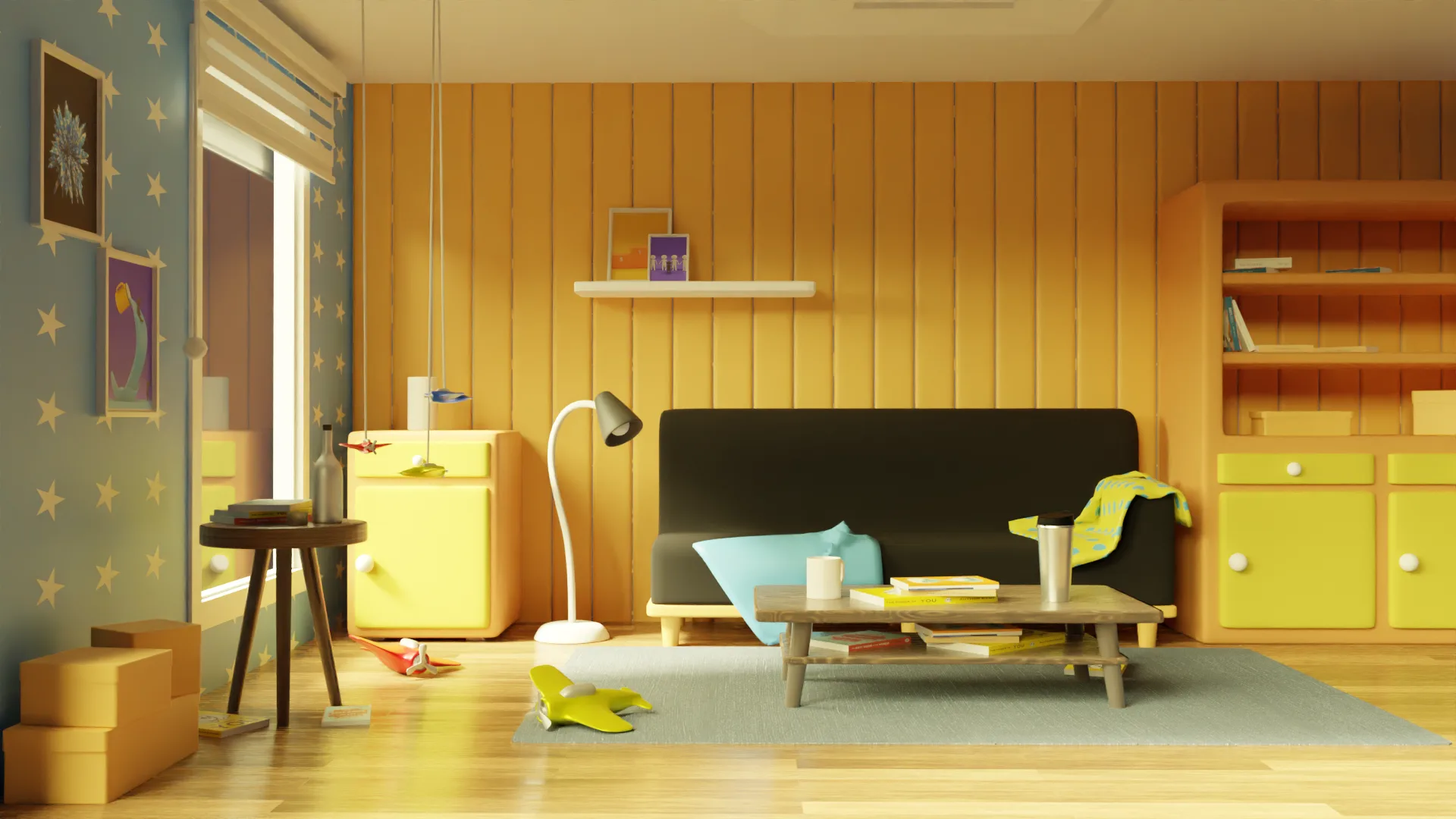 Living Room Disney Pixar Environment Style