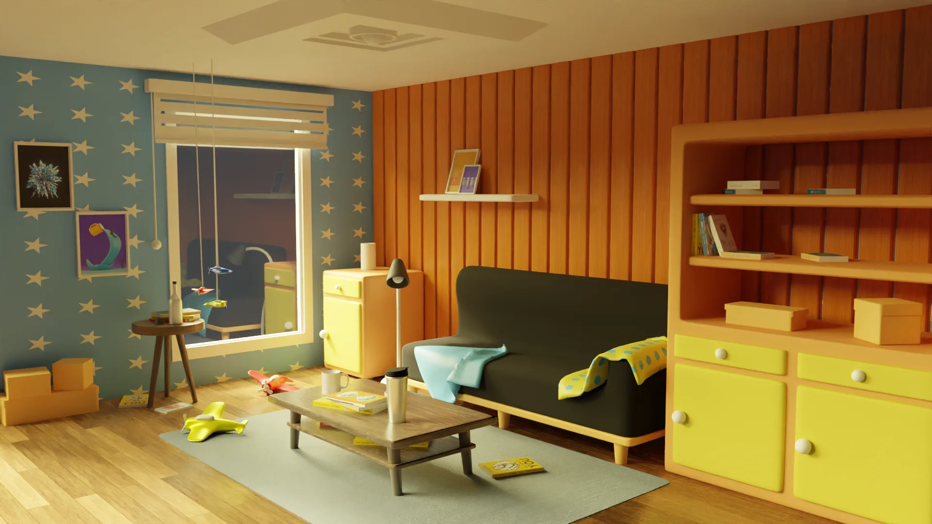 Living Room Disney Pixar Environment Style