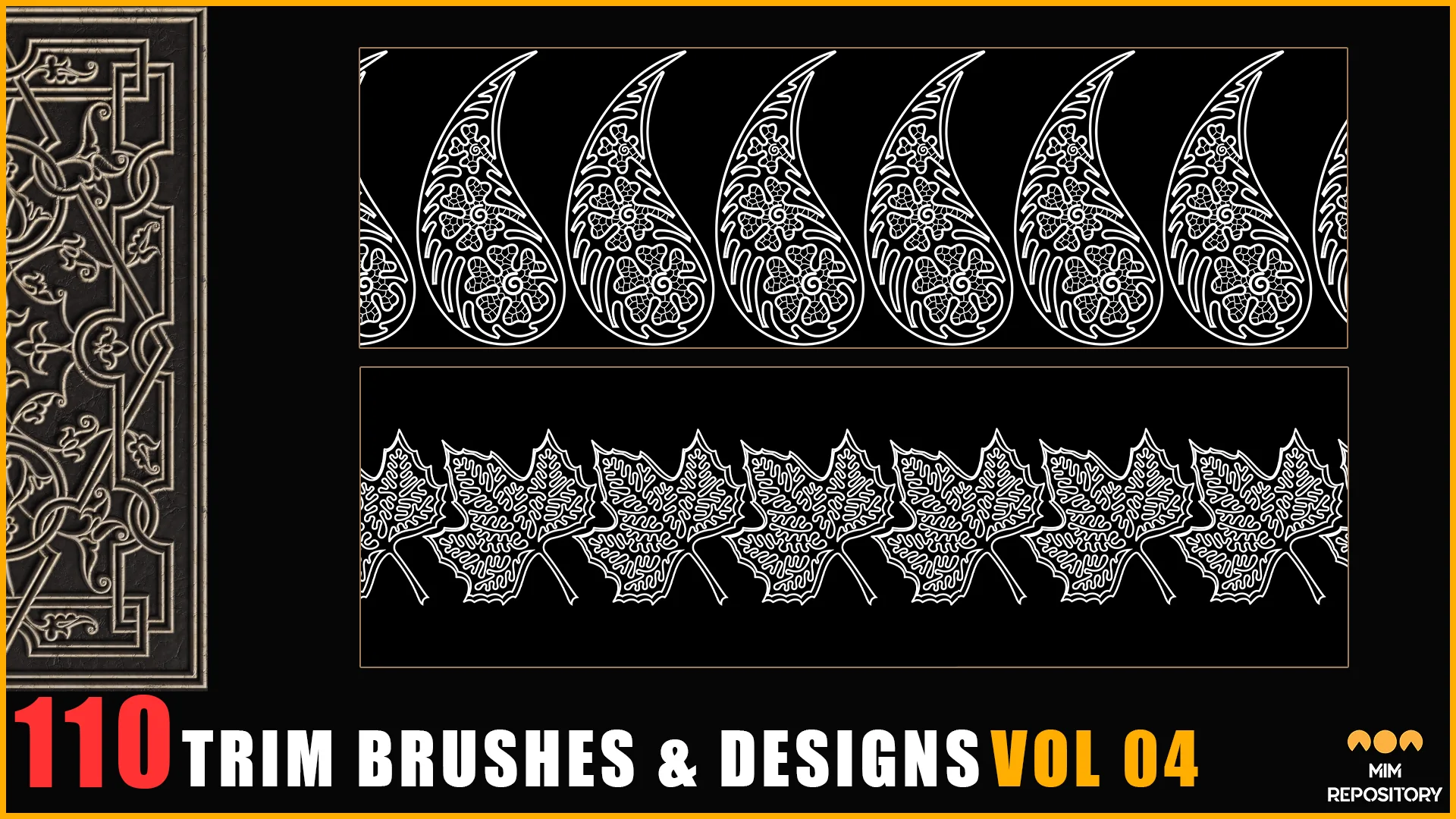 110 Trim Brushes & Designs (Border Pattern - Roll Brush - Fill) - VOL 04